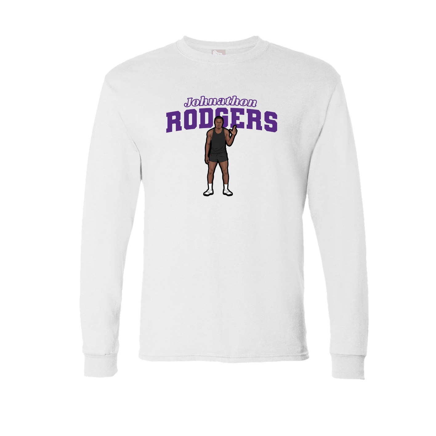 Long Sleeve Tee — Name Arch in White