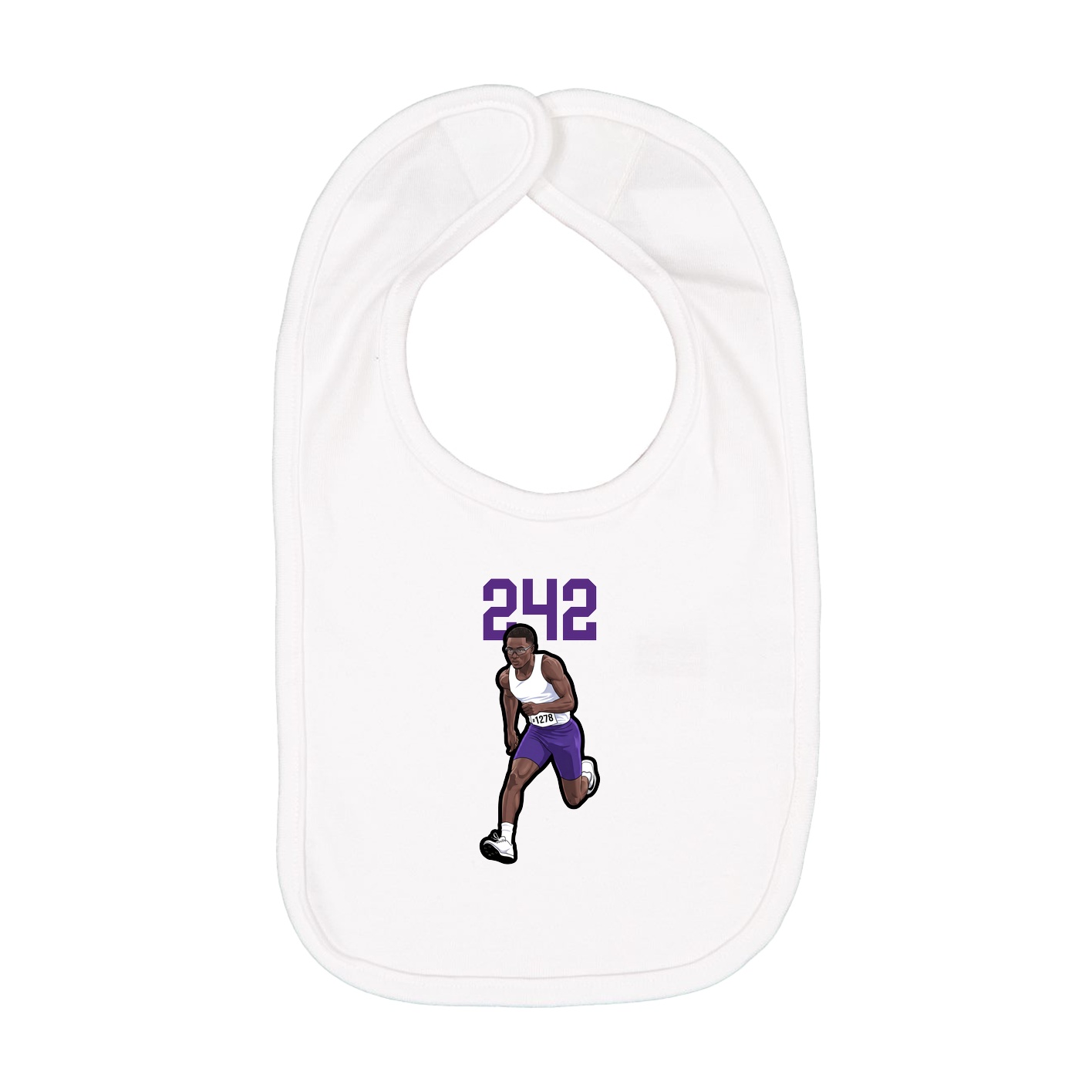Infant Bib — Number Top in White