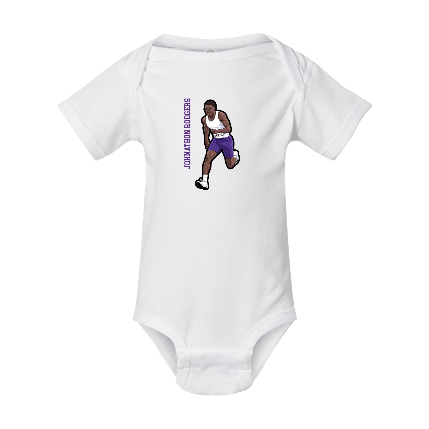 Baby Onesie — Name Vertical in White