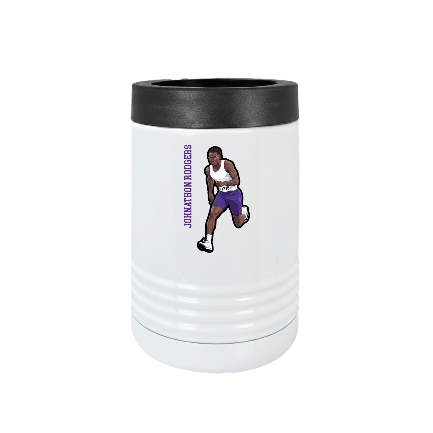 Beverage Holder — Name Vertical in White