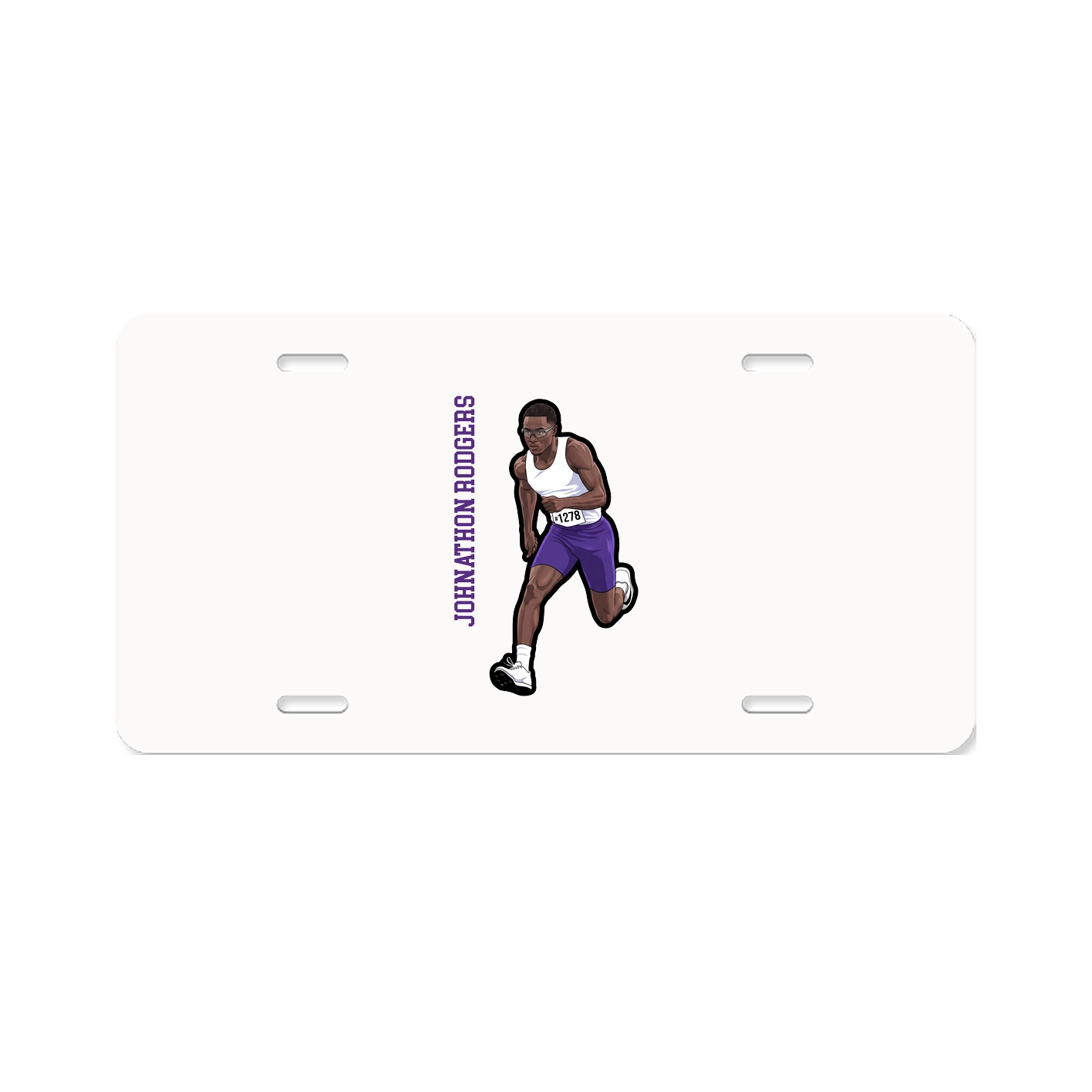 License Plate — Name Vertical in Classic