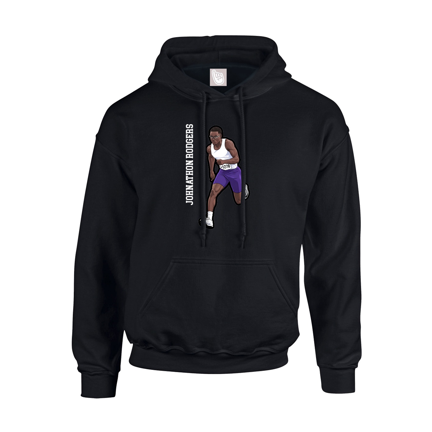 Youth Hoodie — Name Vertical in Black