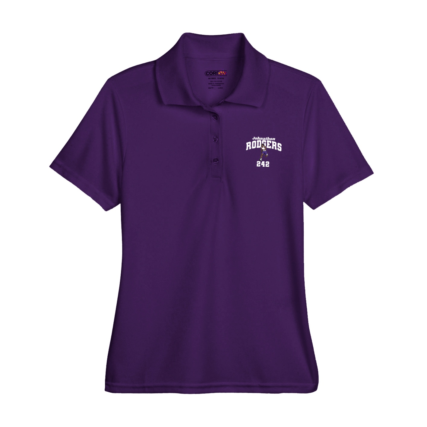 Womens Performance Polo — Signature Arch in Purple