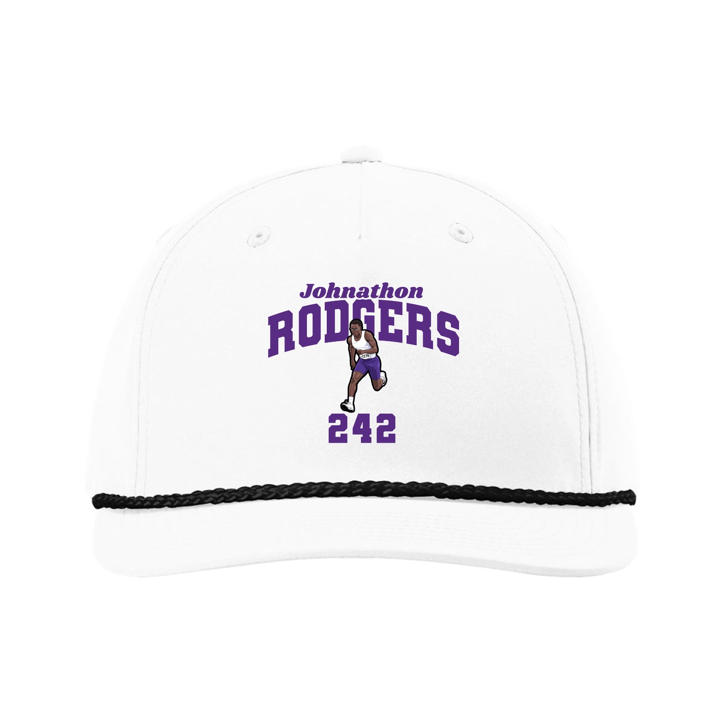Five-Panel Classic Rope Cap — Signature Arch in White