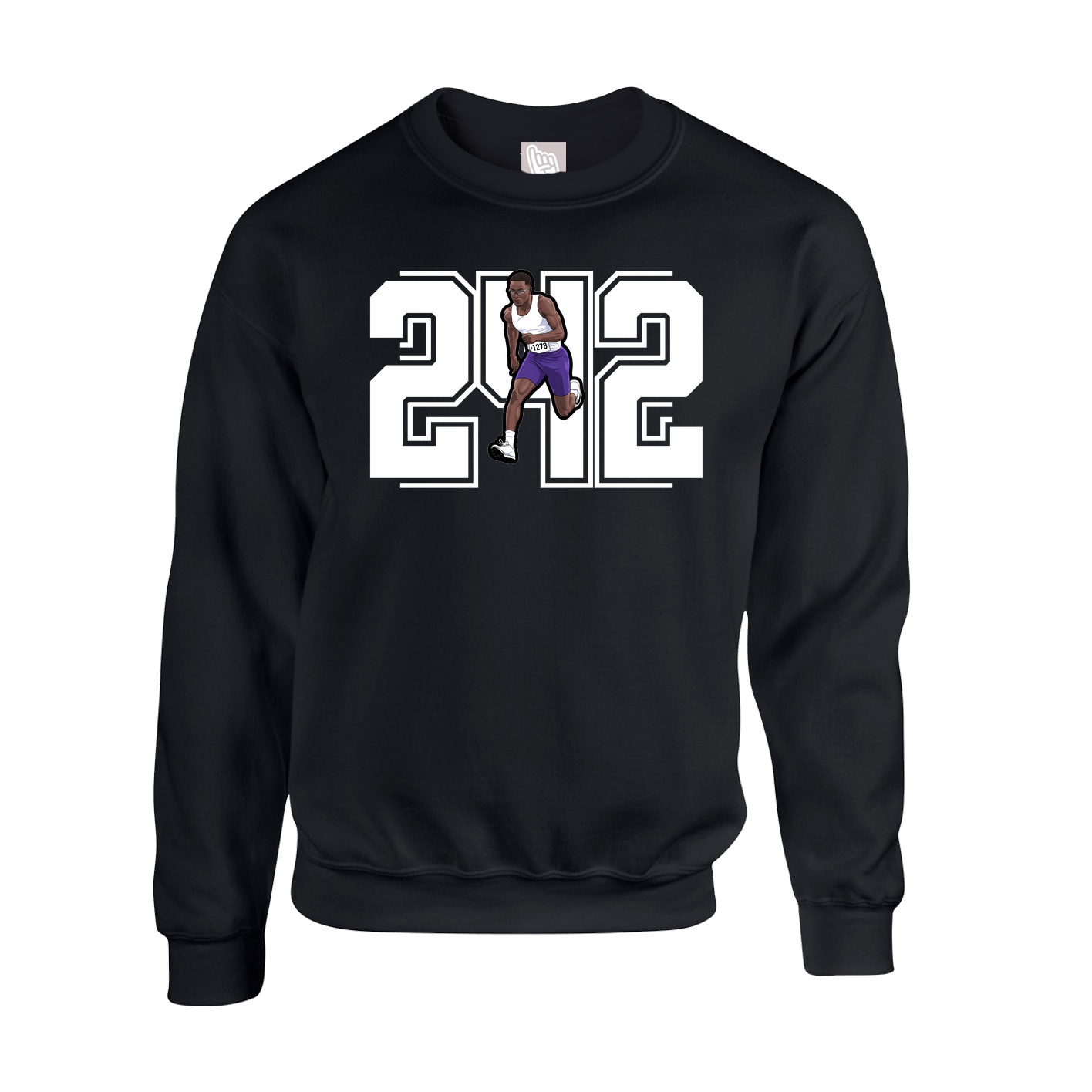 Fleece Crew — Number in Black