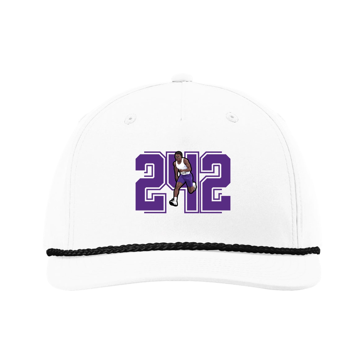 Five-Panel Classic Rope Cap — Number in White