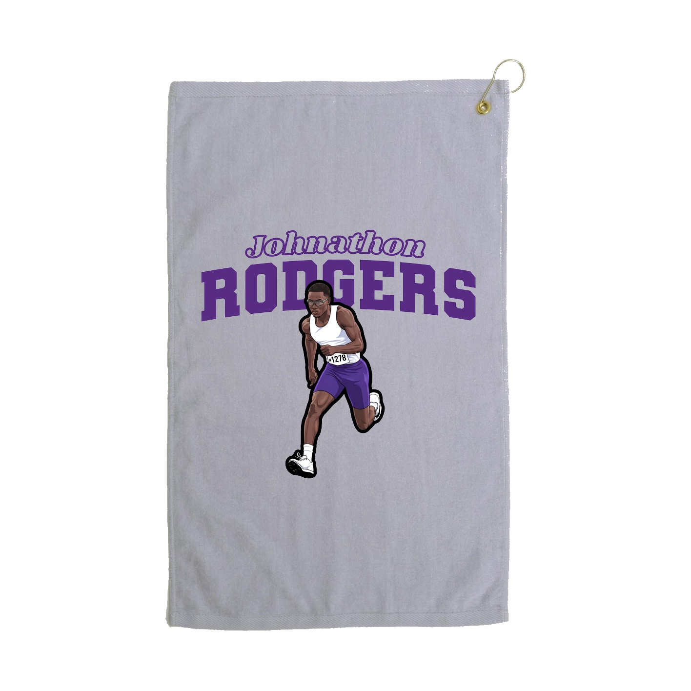 Golf Towel — Name Arch in Grey