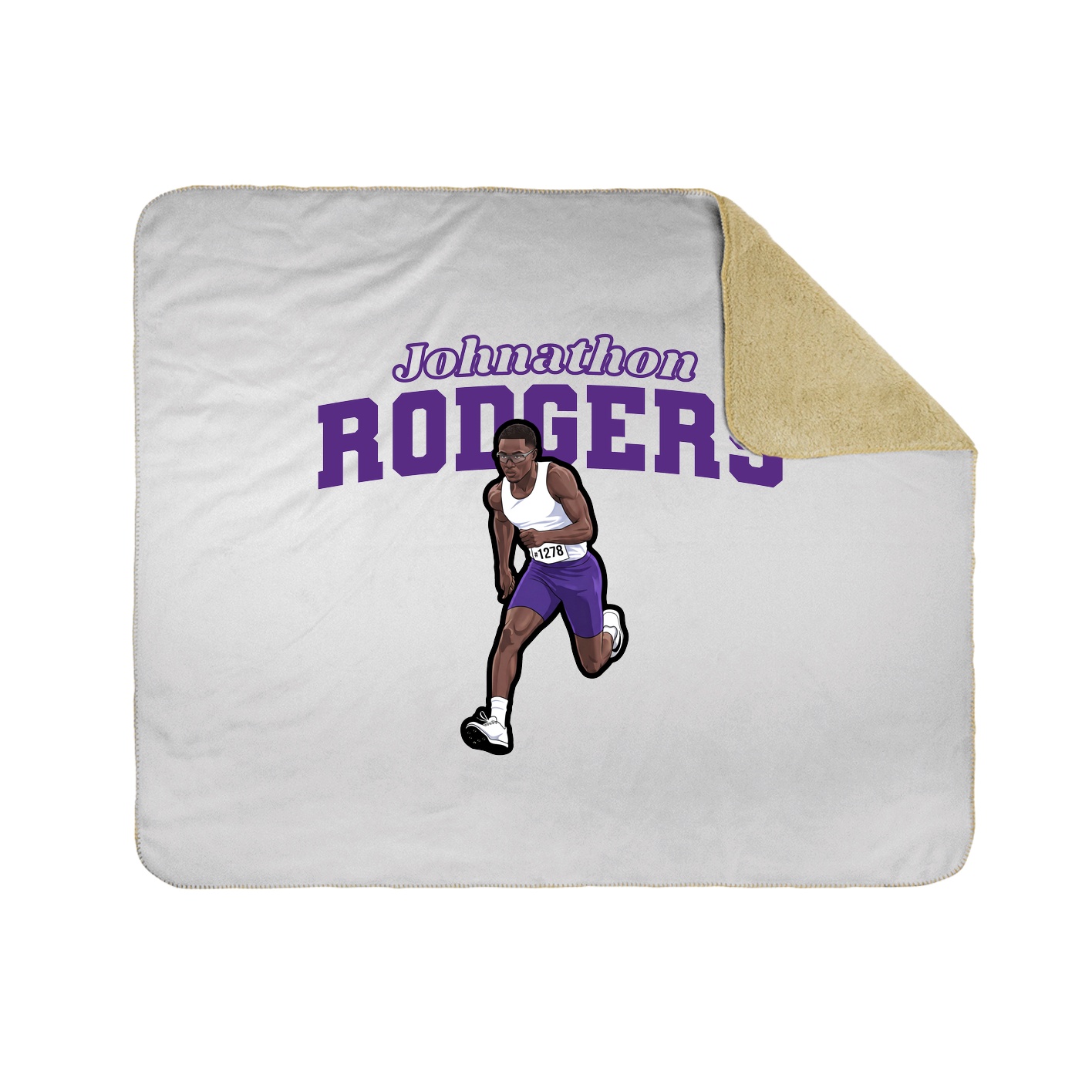 Throw Blanket — Name Arch in White