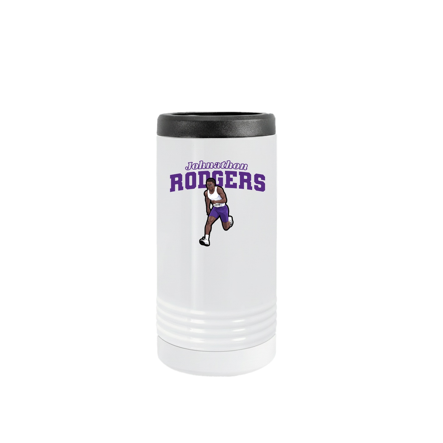 Slim Beverage Holder — Name Arch in White