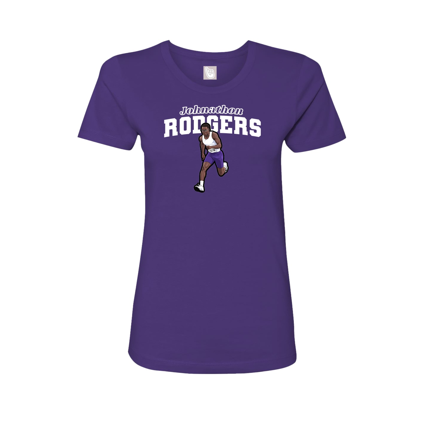 Womens Tee — Name Arch in Purple