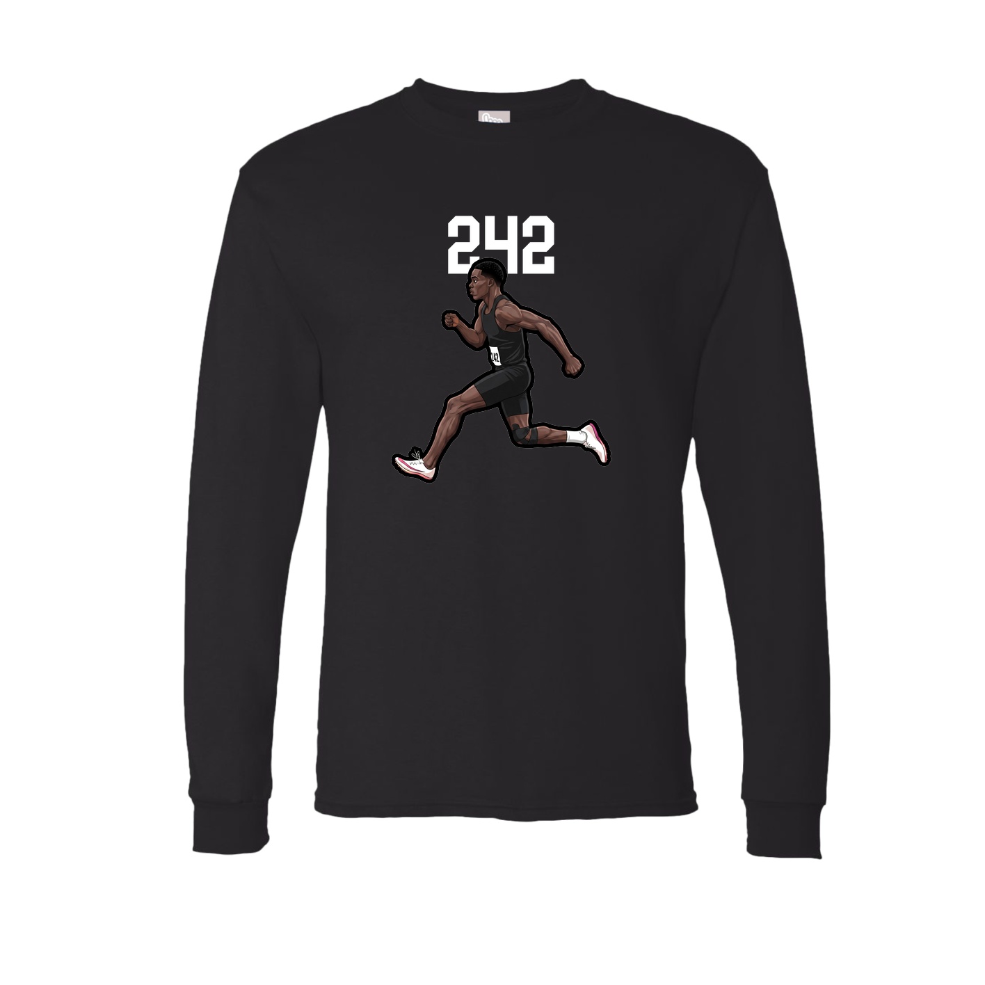 Long Sleeve Tee — Number Top in Black