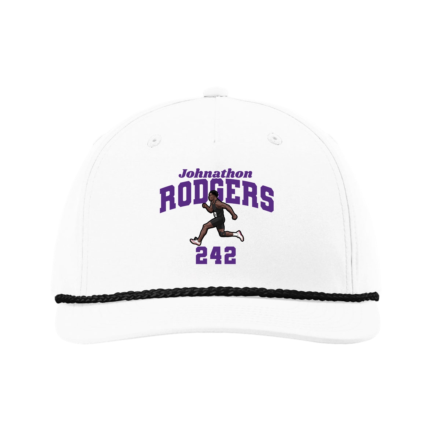Five-Panel Classic Rope Cap — Signature Arch in White