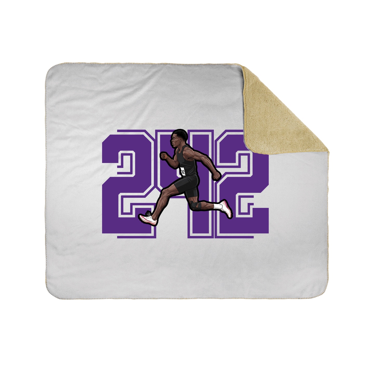 Throw Blanket — Number in White