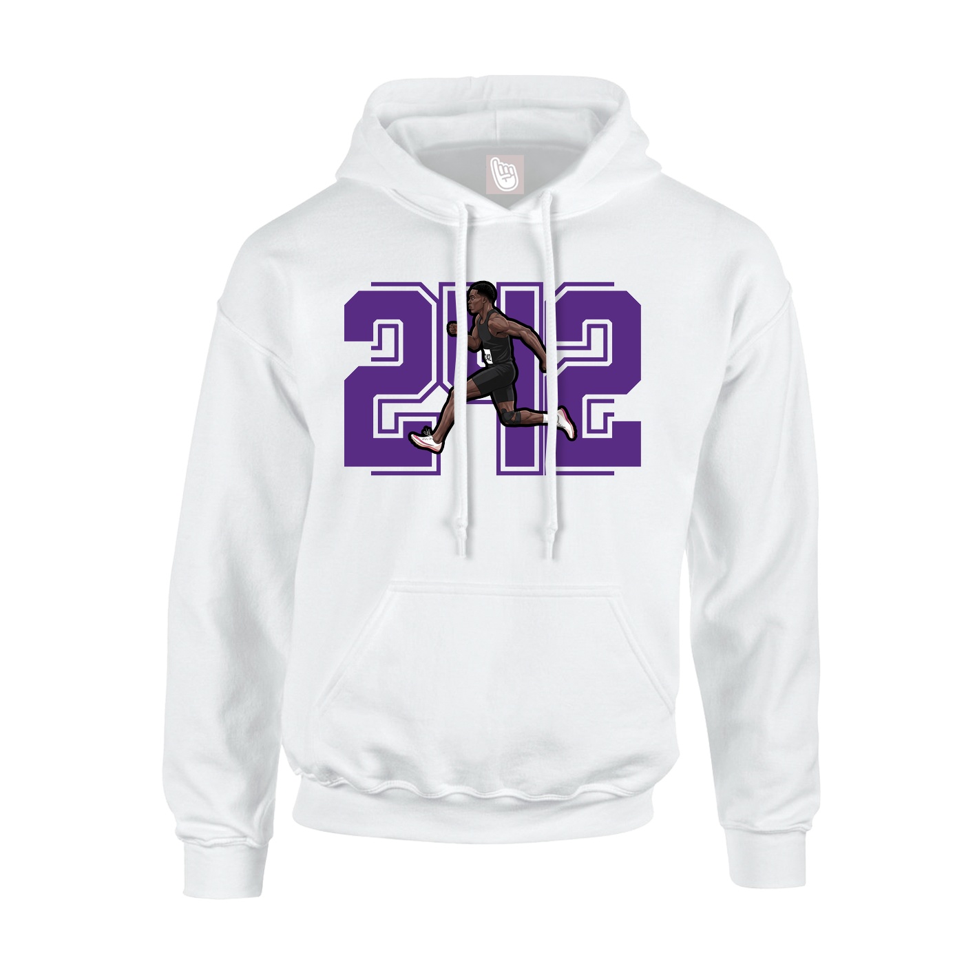 Youth Hoodie — Number in White