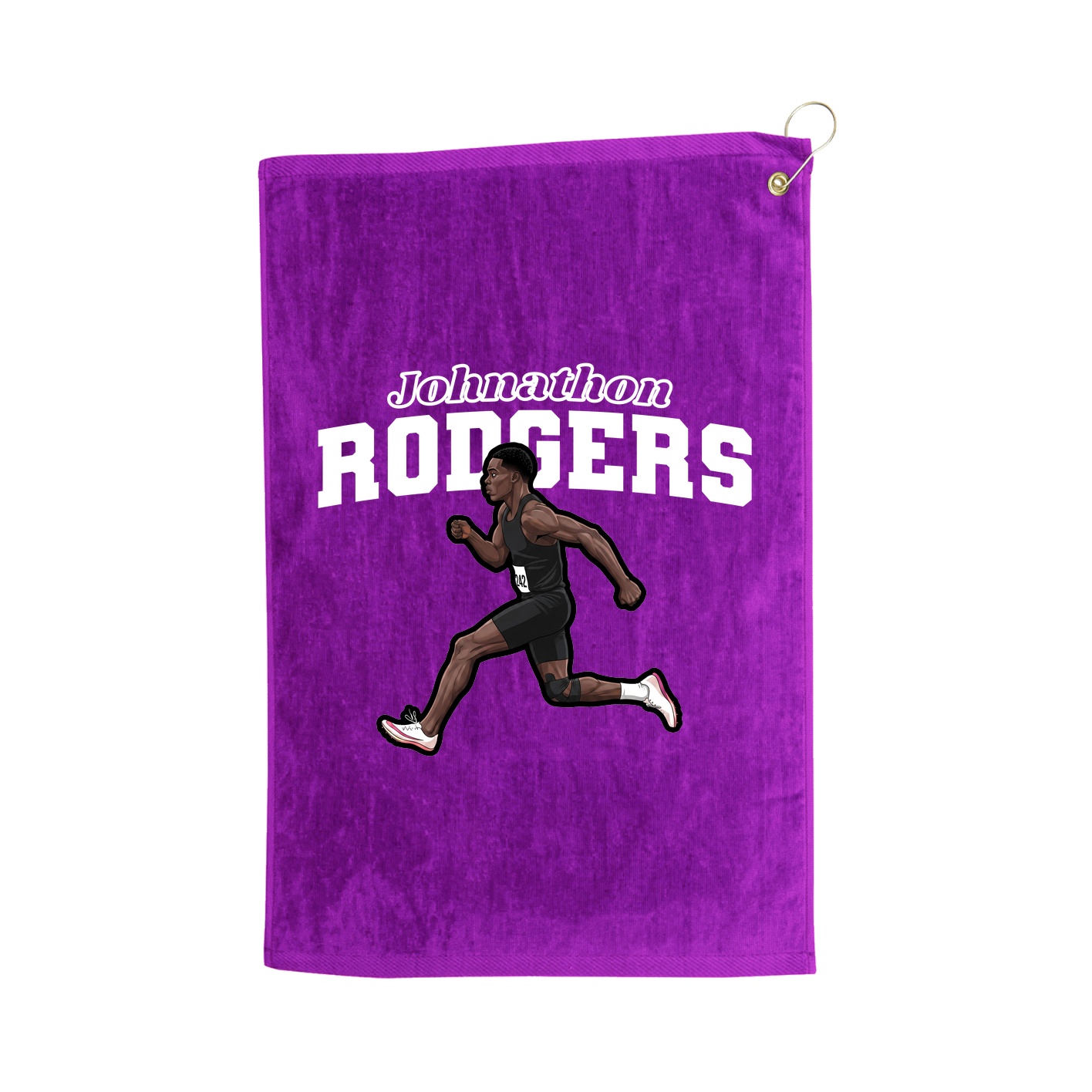 Golf Towel — Name Arch in Purple