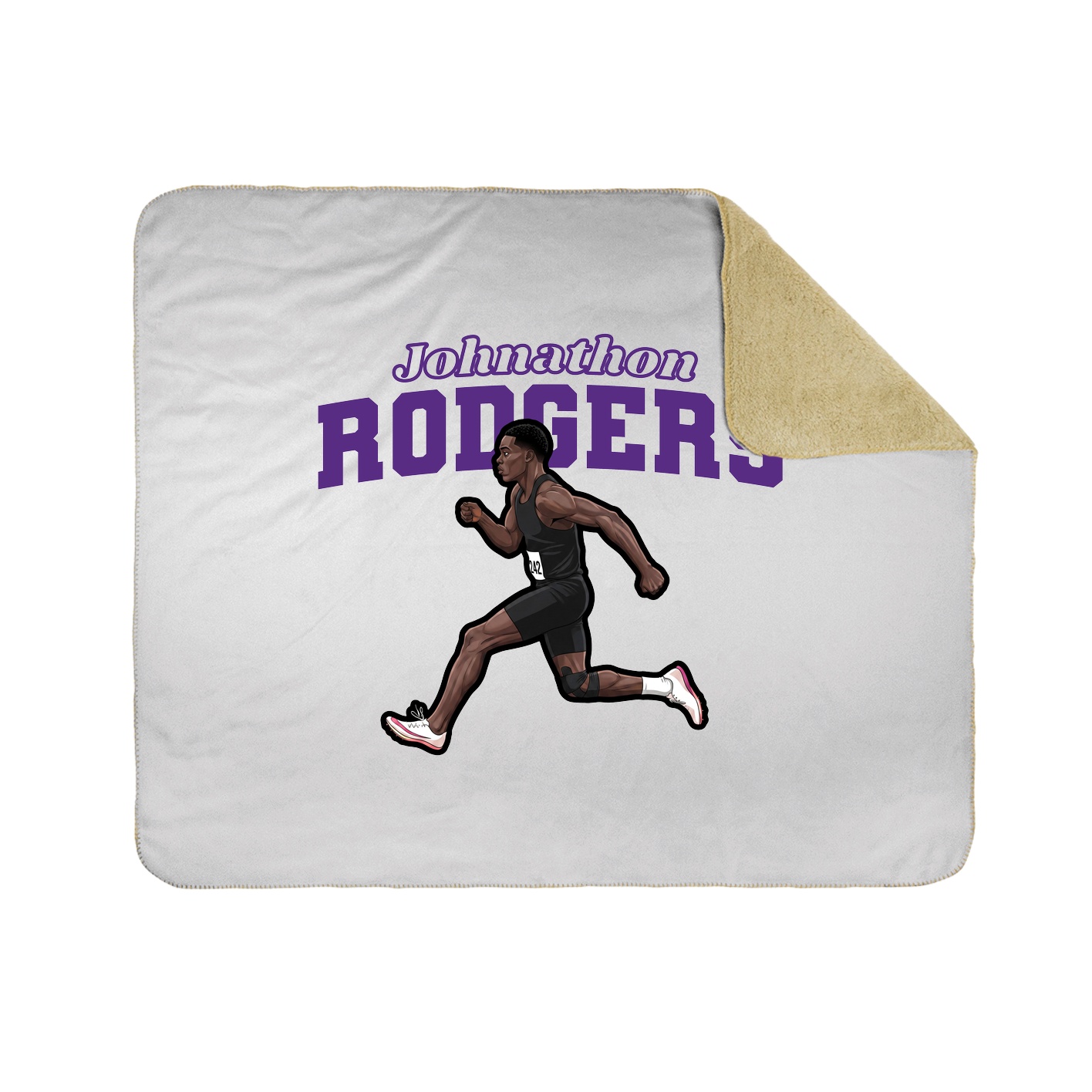 Throw Blanket — Name Arch in White