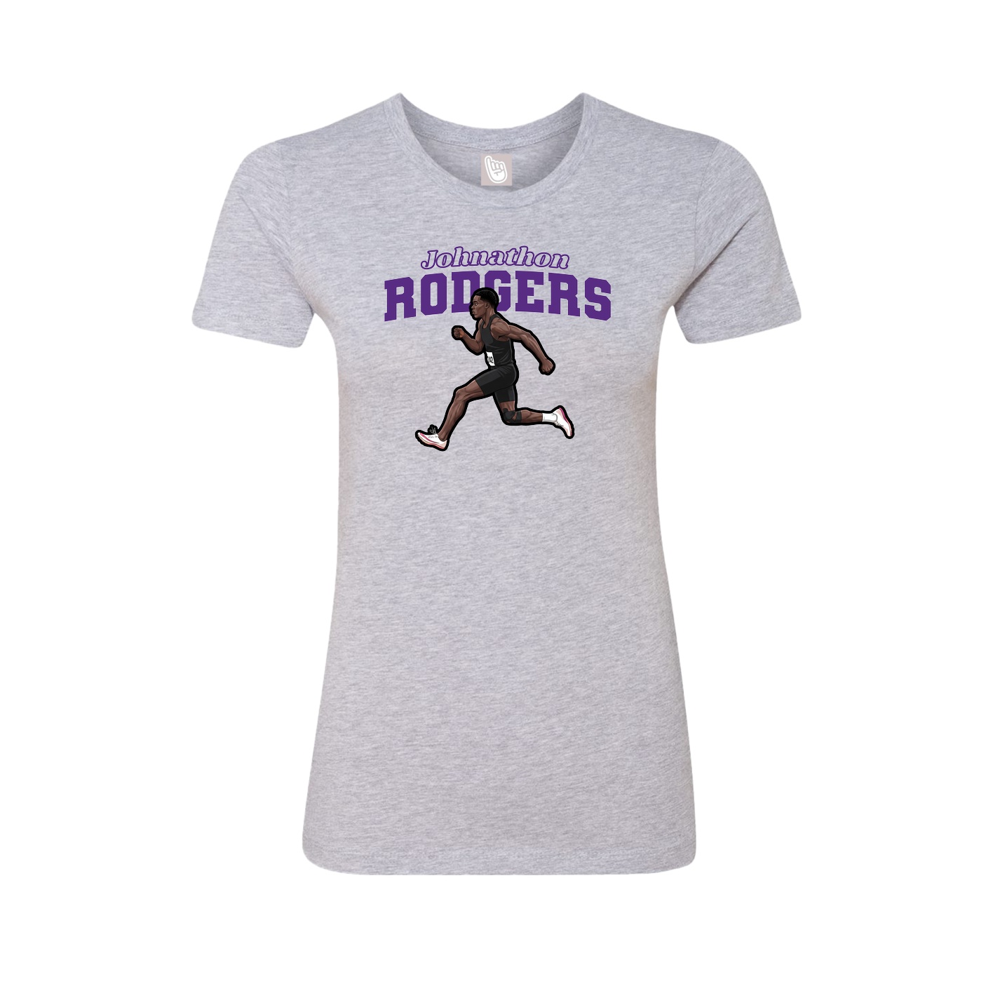 Womens Tee — Name Arch in Grey