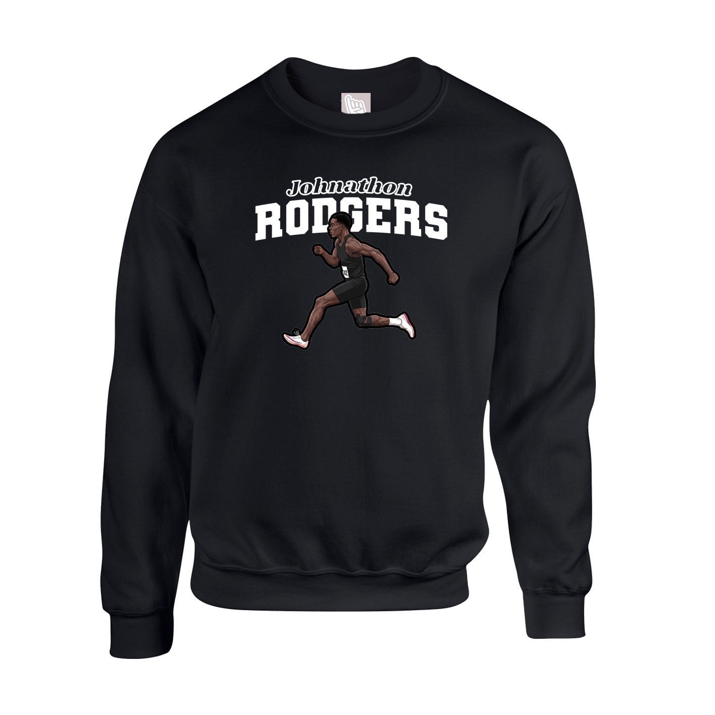 Fleece Crew — Name Arch in Black