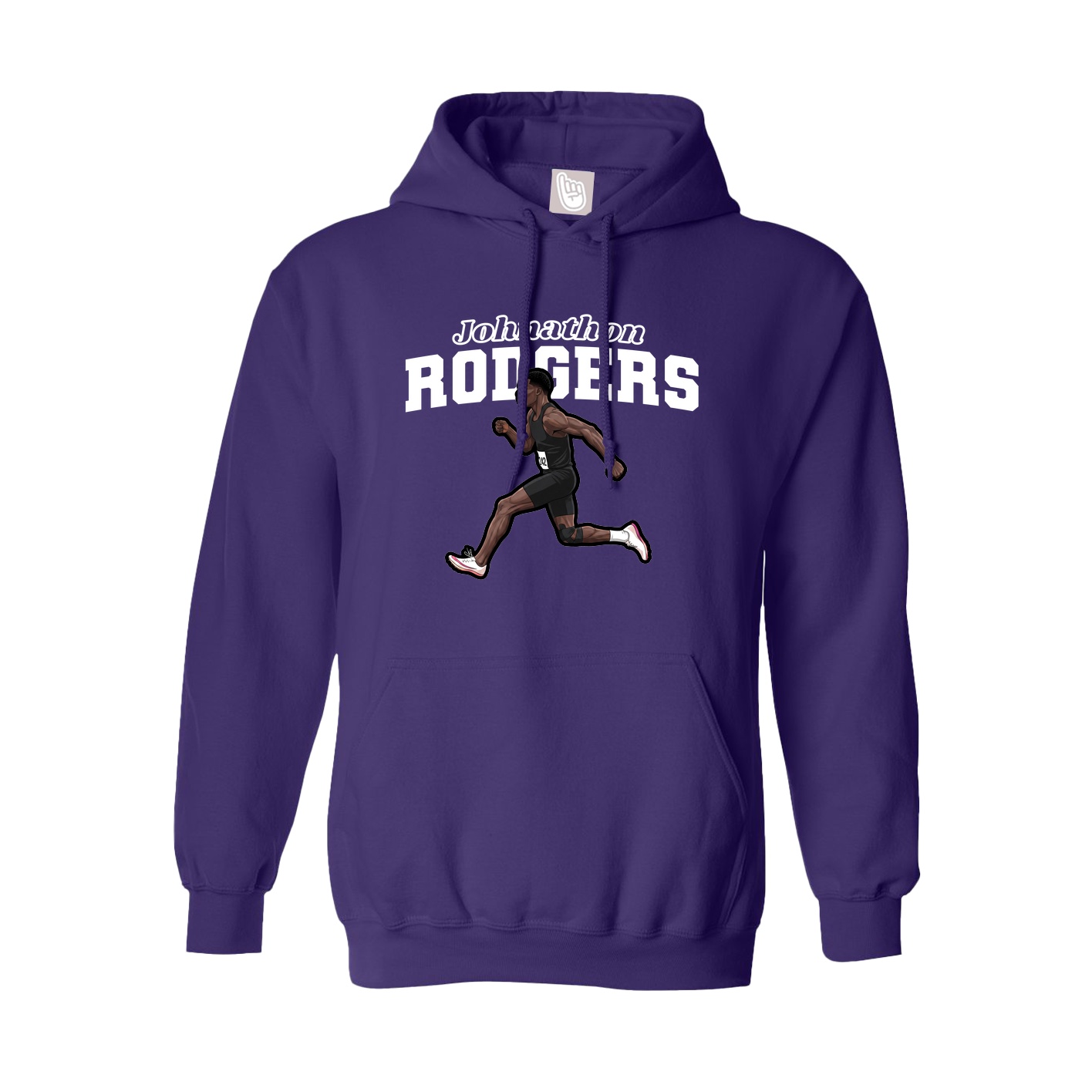 Youth Hoodie — Name Arch in Purple