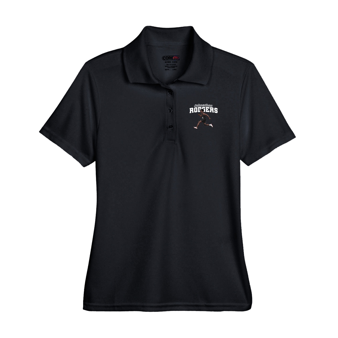 Performance Polo — Name Arch in Black