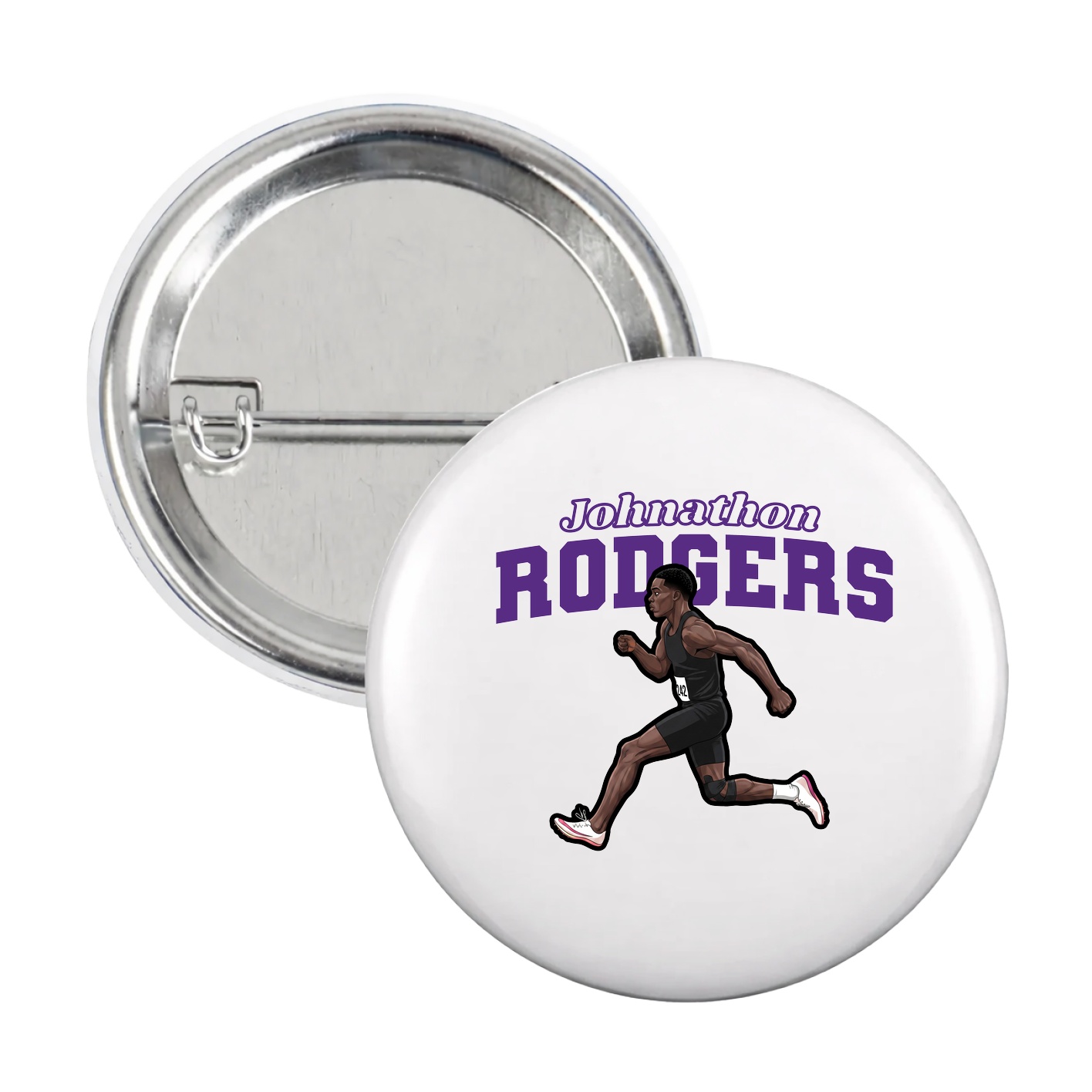 Game Day Button — Name Arch in White