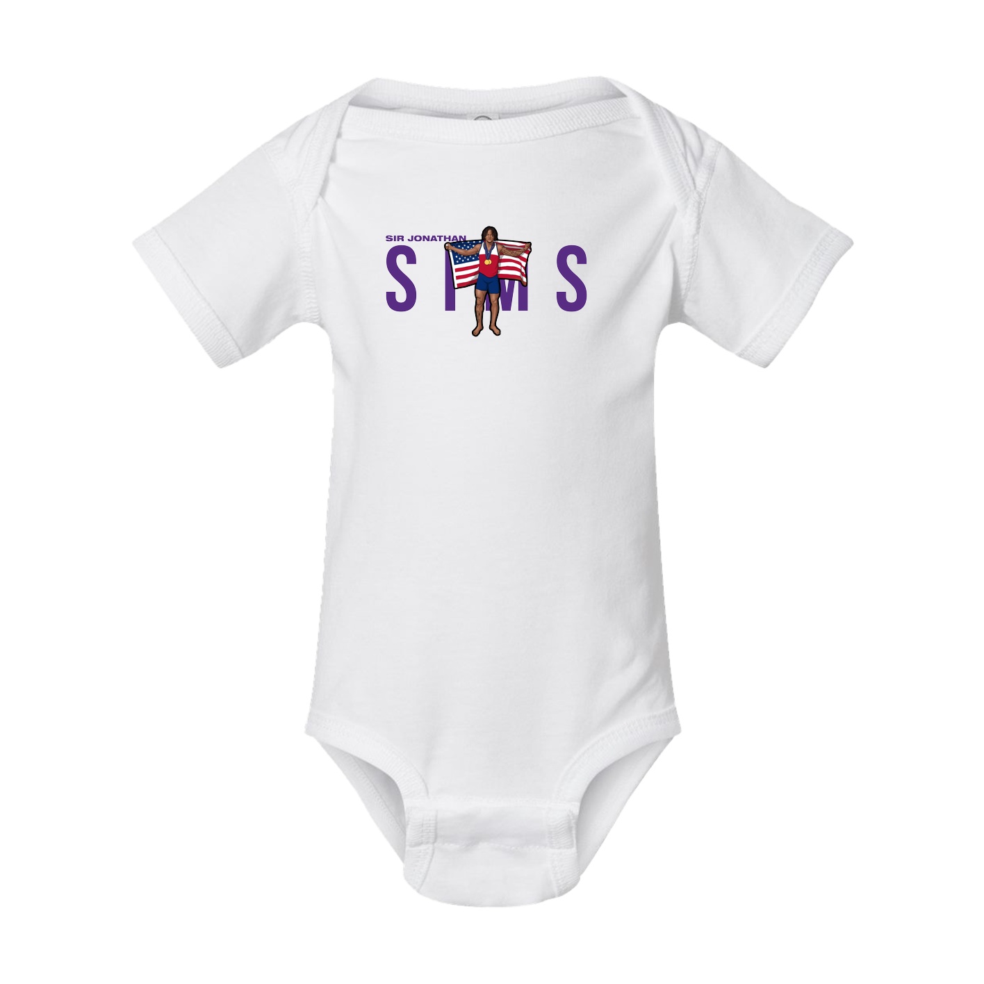 Baby Onesie — Player Name in White