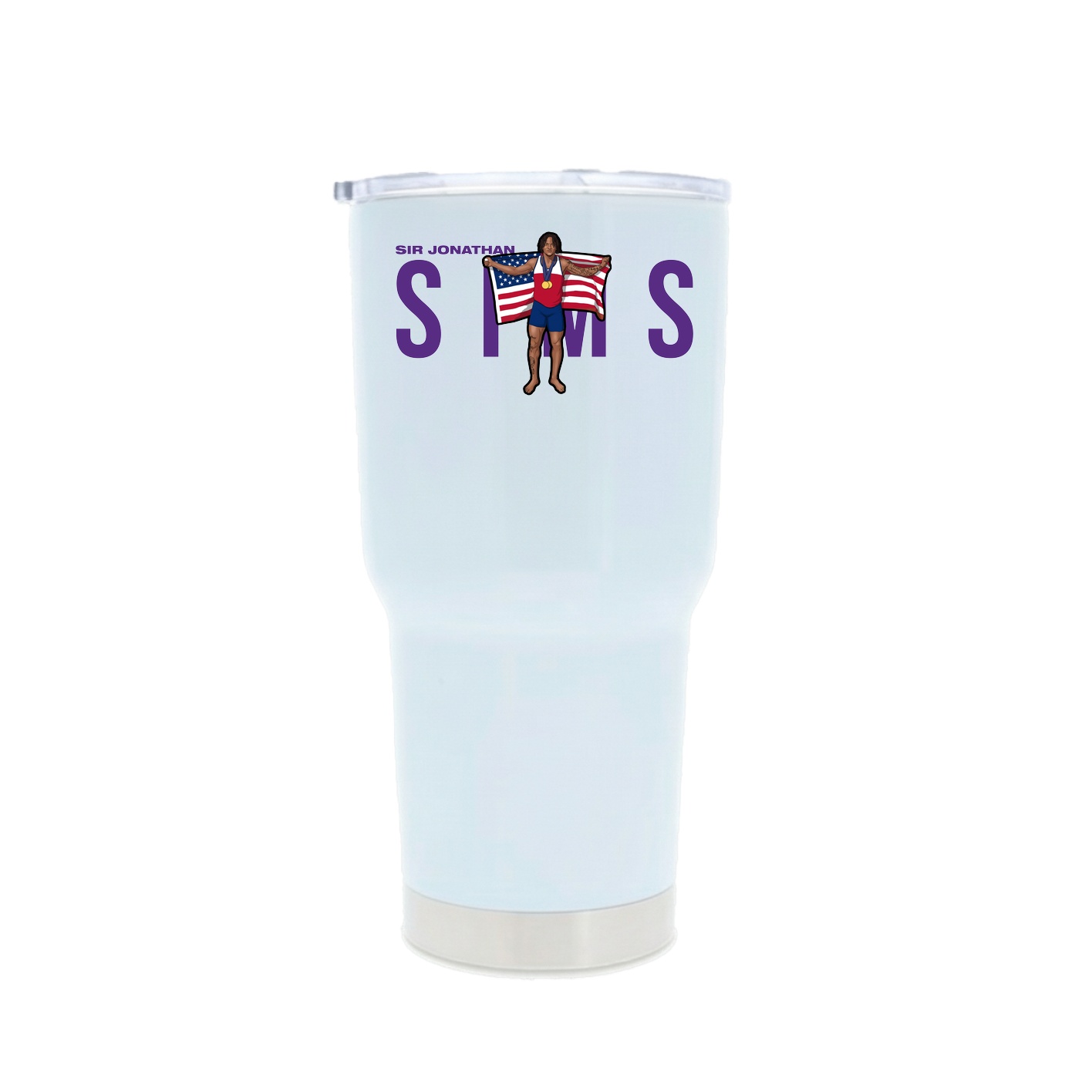 30oz Stainless Steel Tumbler — Player Name in White