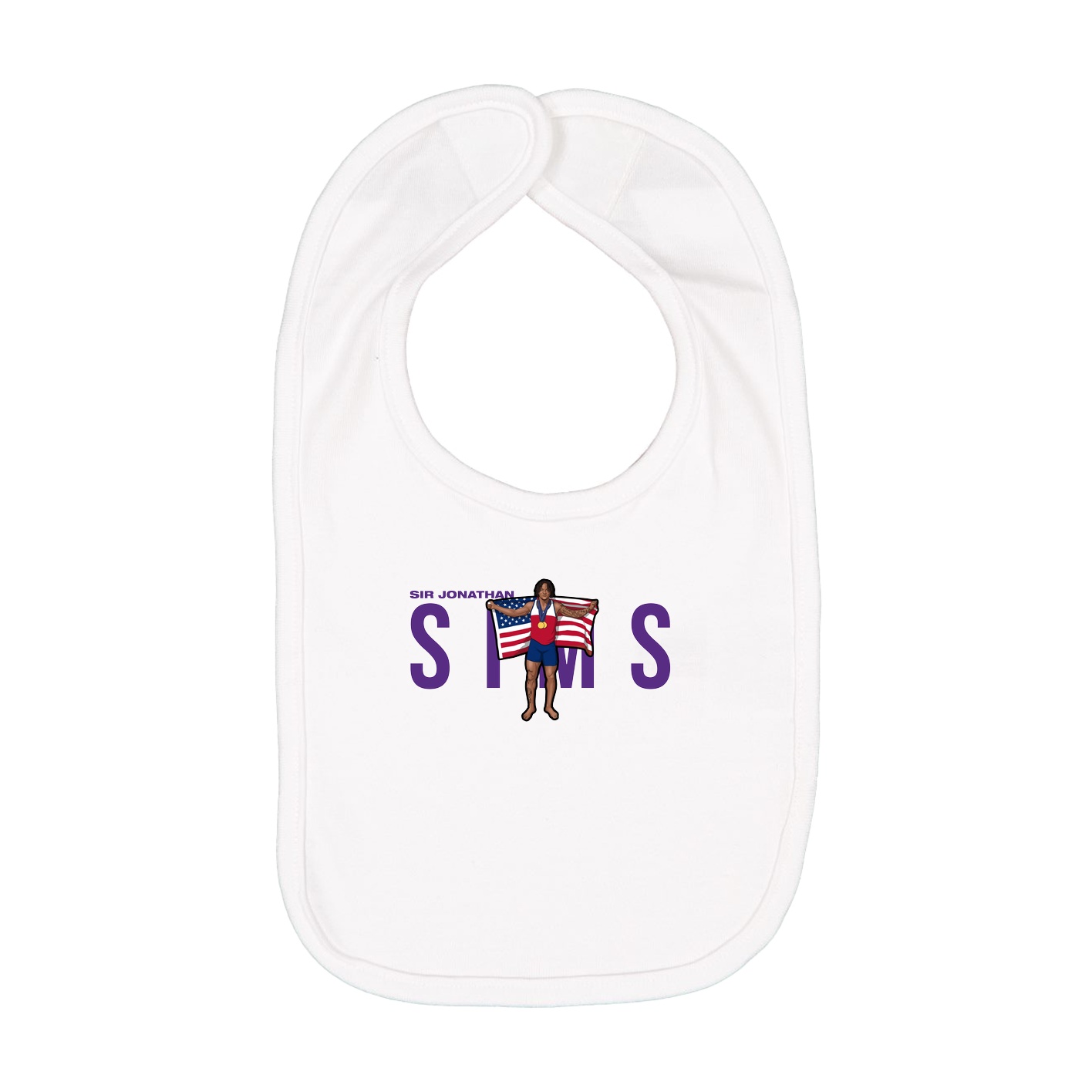 Infant Bib — Player Name in White