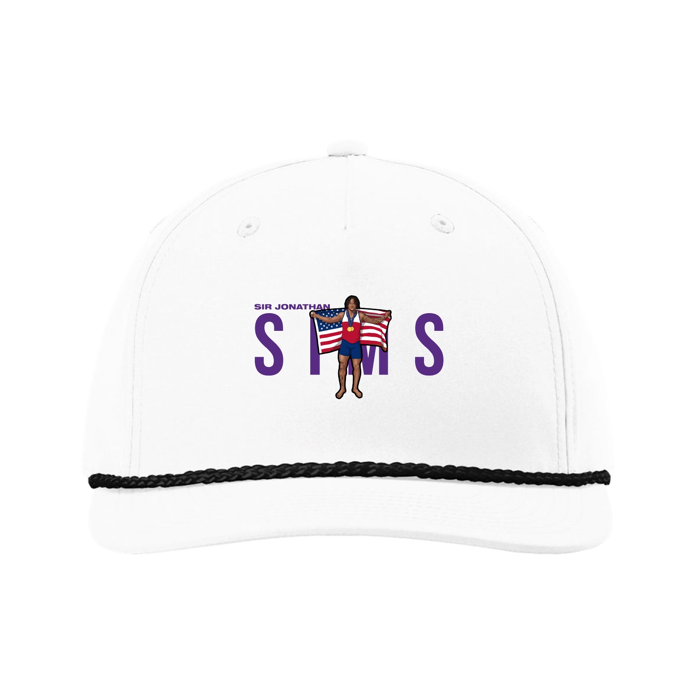 Five-Panel Classic Rope Cap — Player Name in White