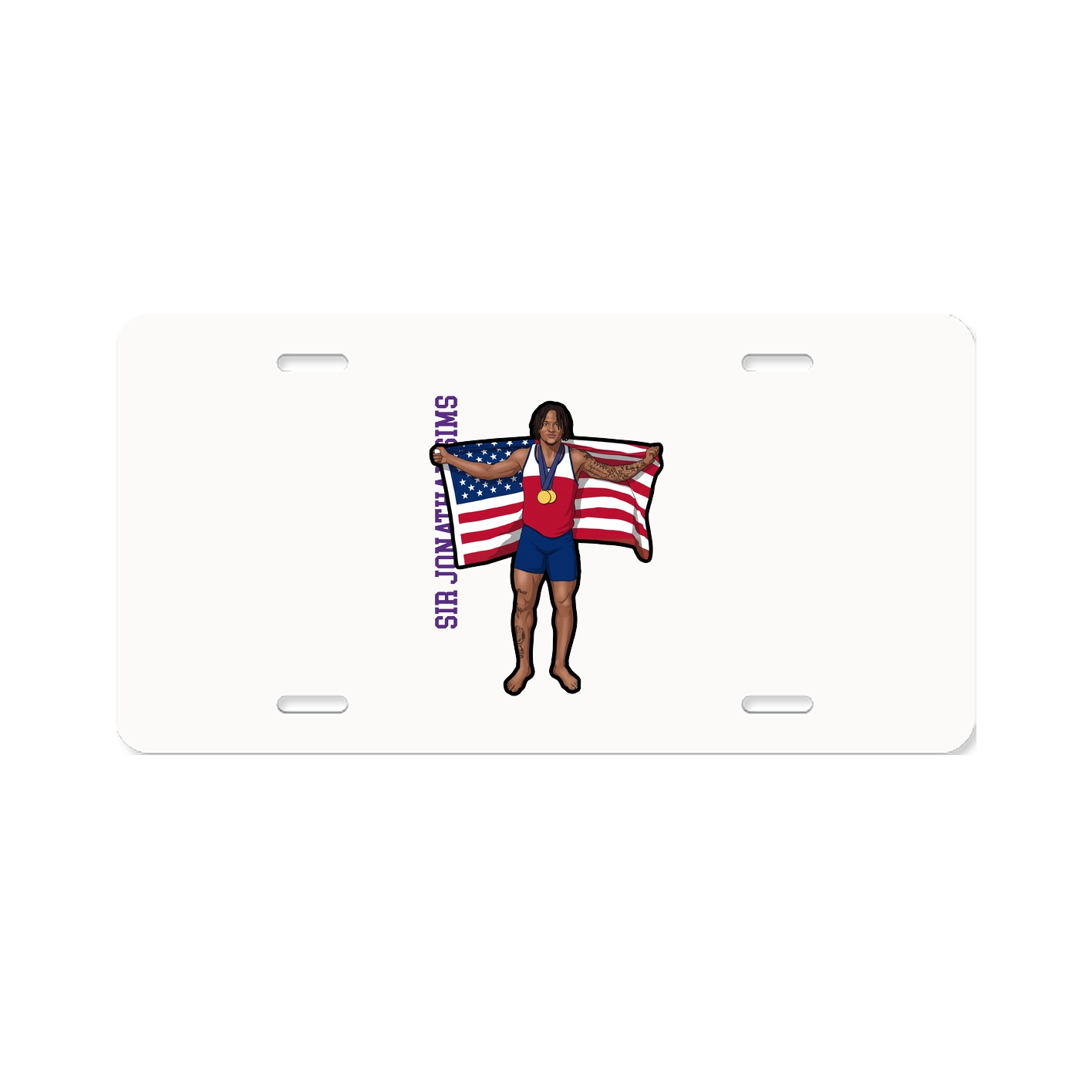 License Plate — Name Vertical in Classic