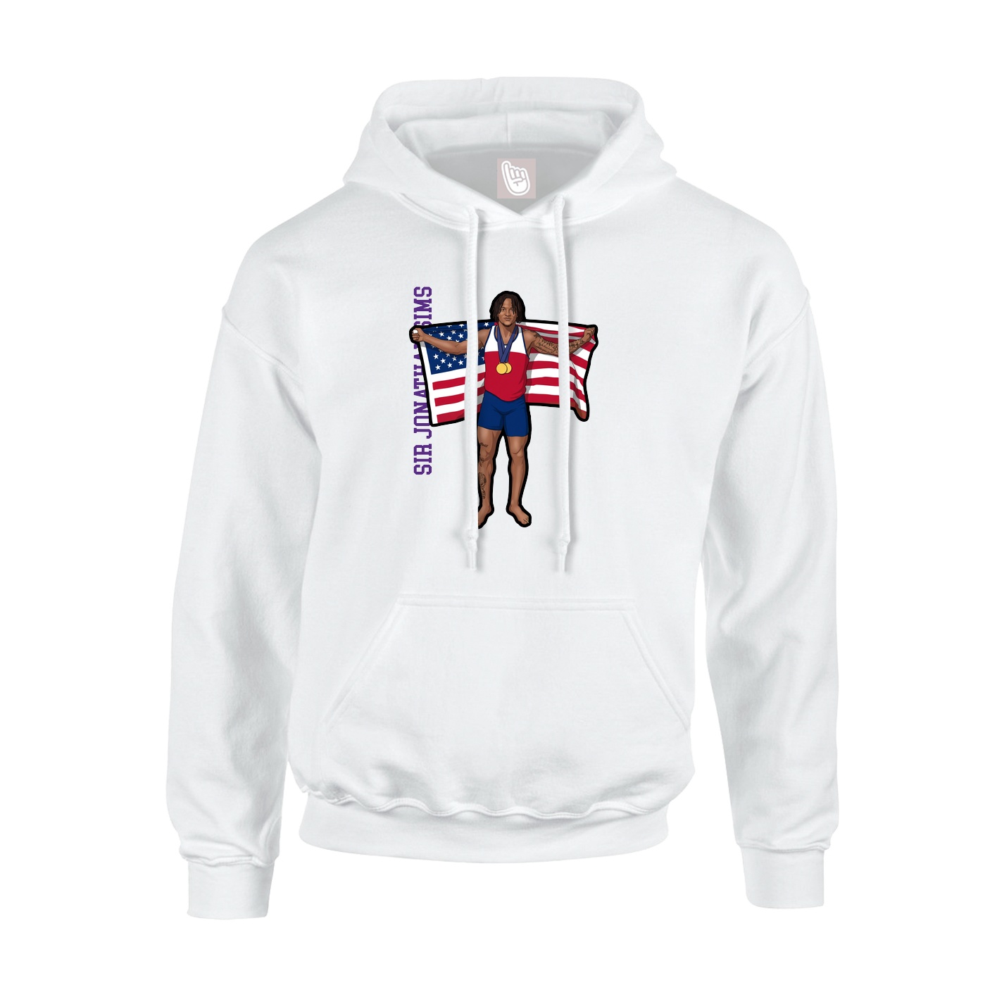 Hoodie — Name Vertical in White