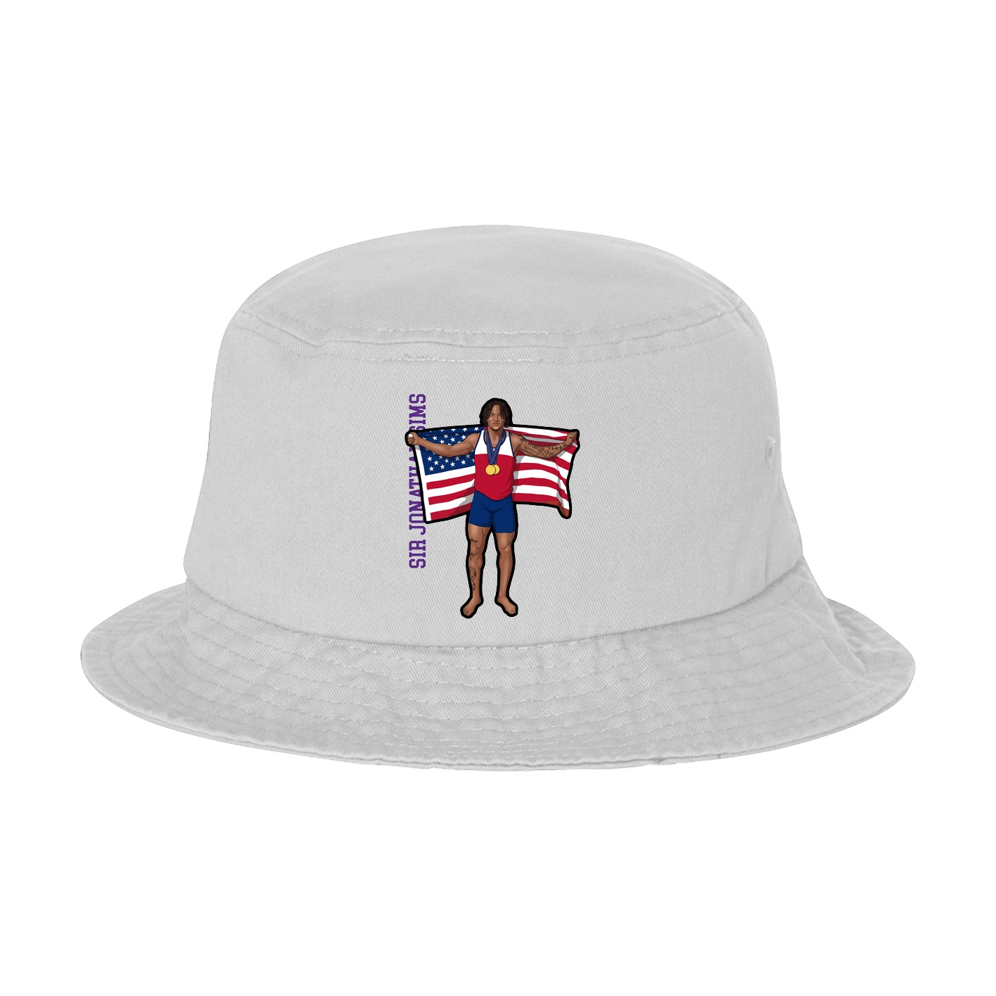 Bucket Cap — Name Vertical in White