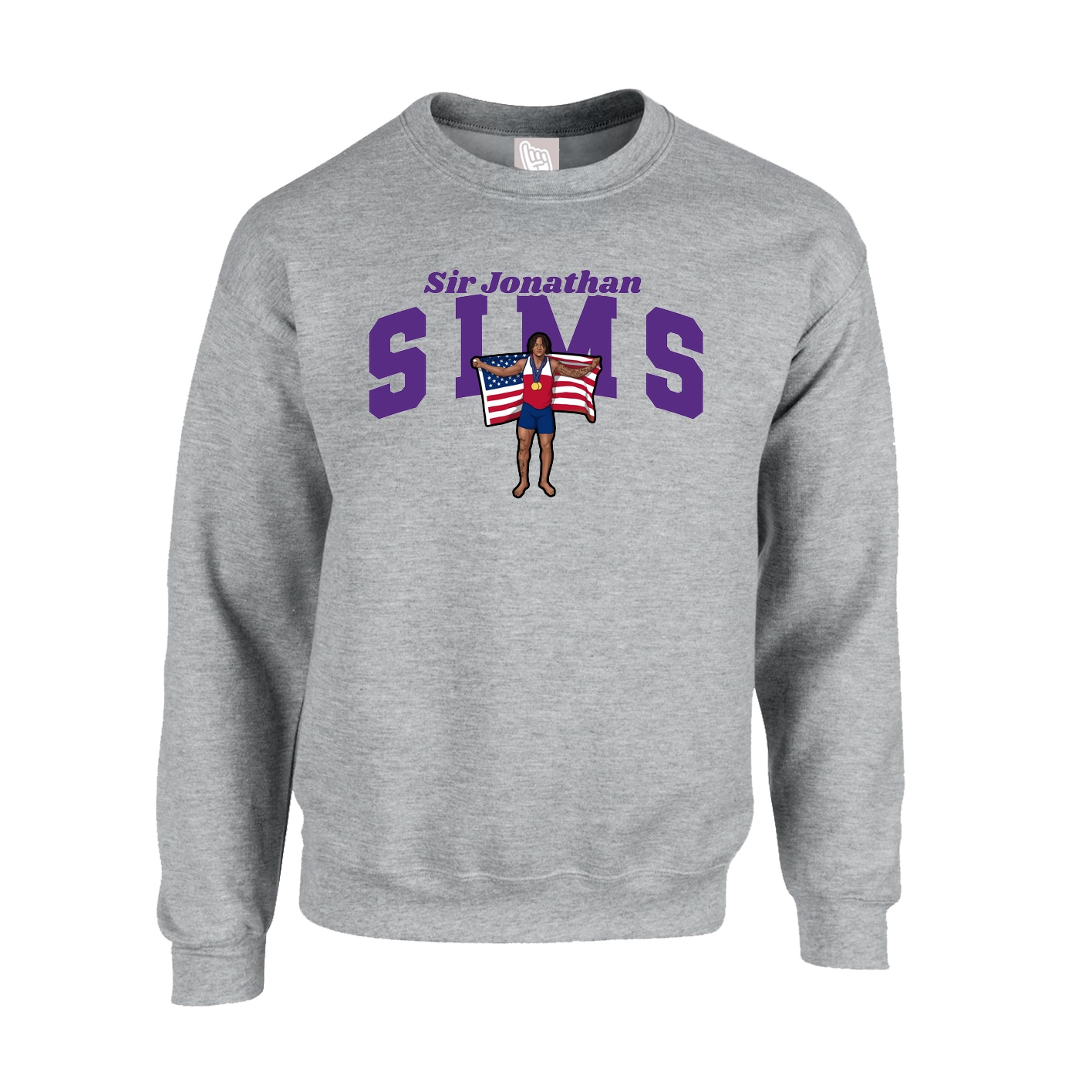Fleece Crew — Signature Arch in Grey