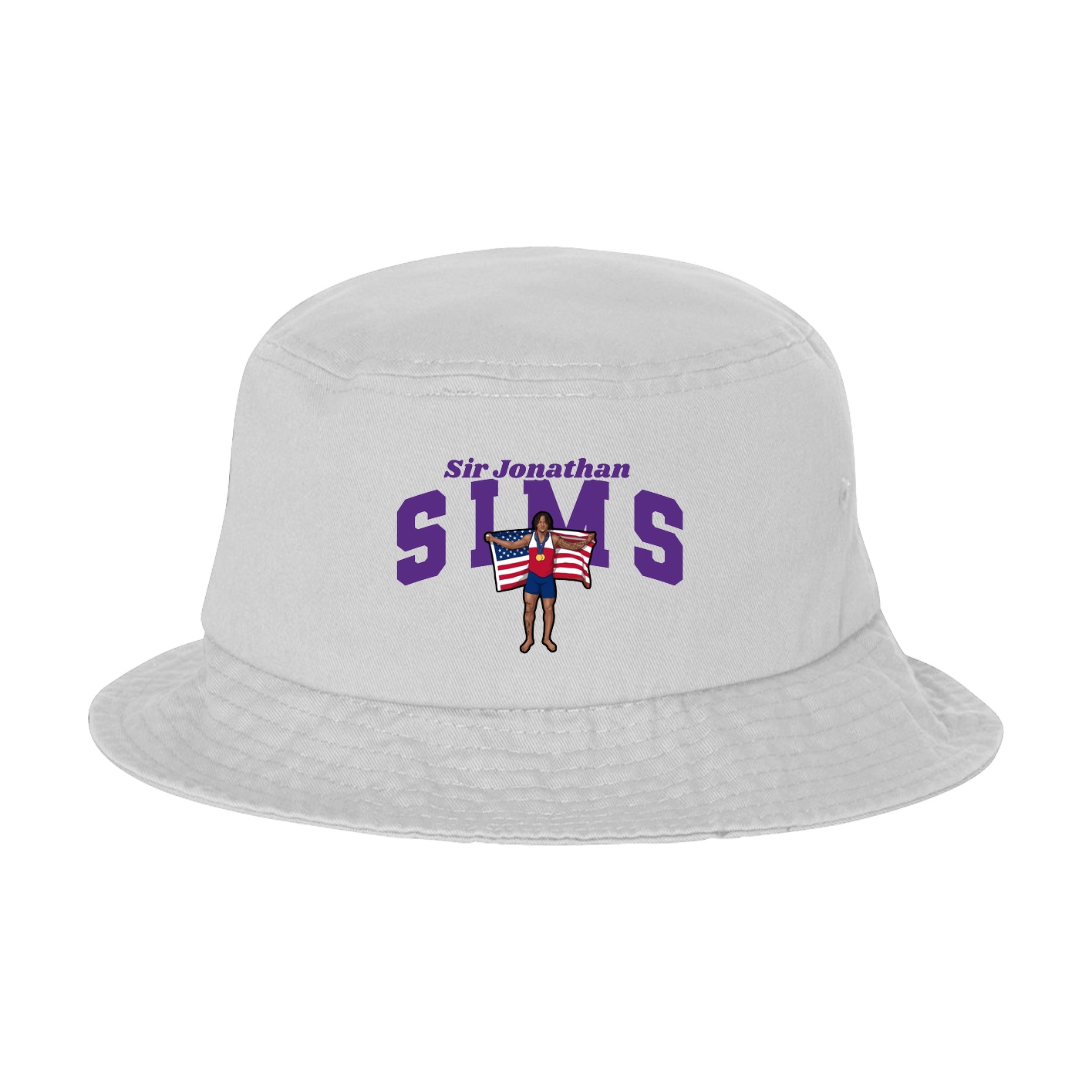 Bucket Cap — Signature Arch in White