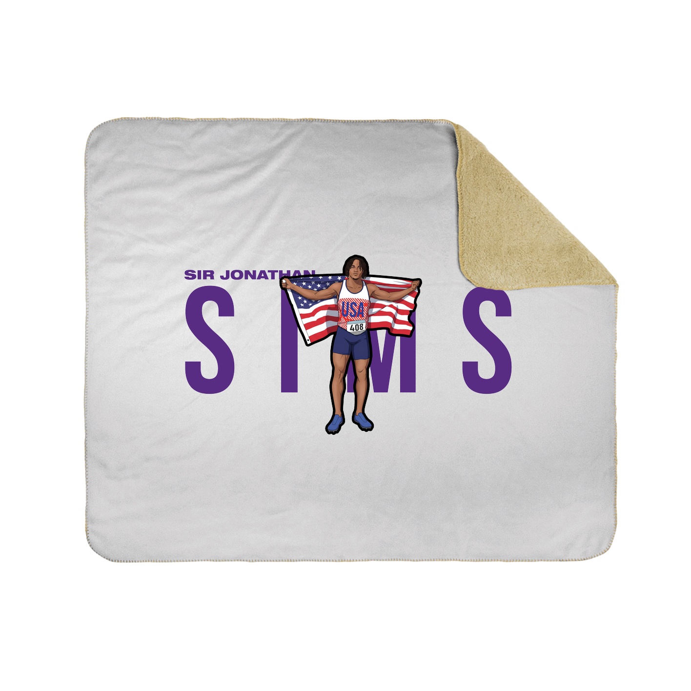 Throw Blanket — Player Name in White