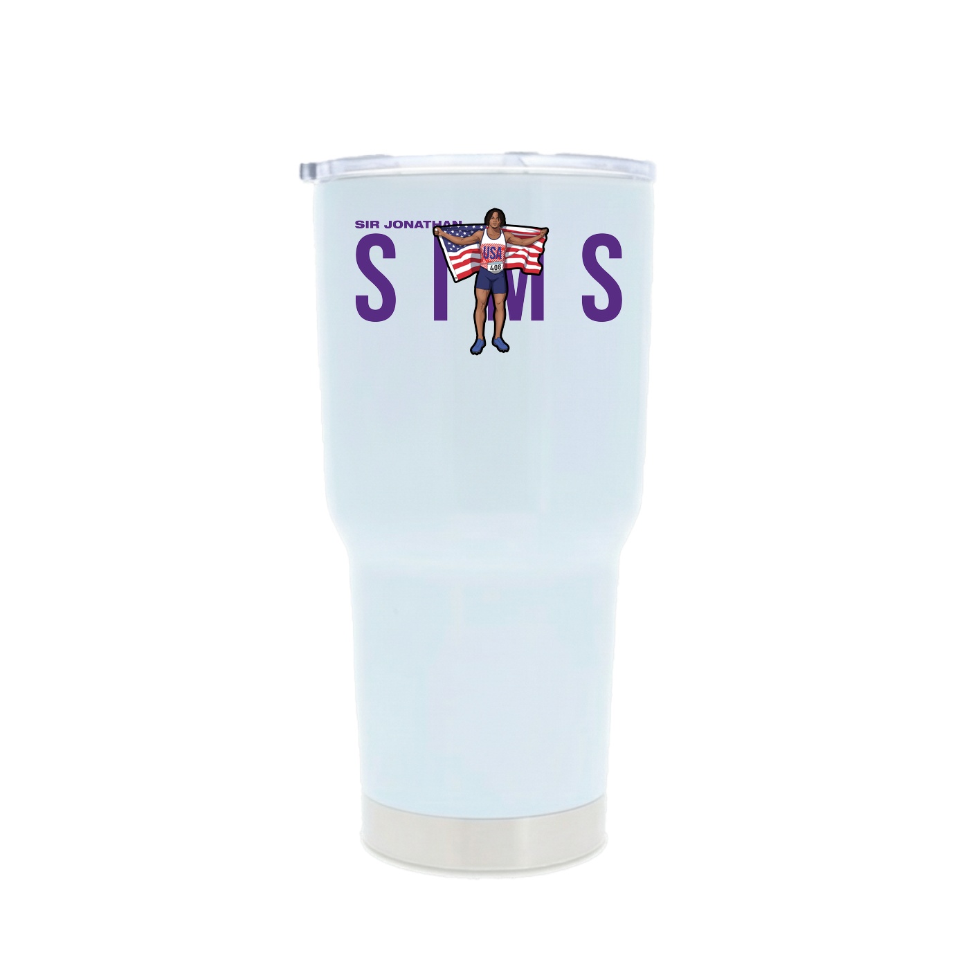 30oz Stainless Steel Tumbler — Player Name in White