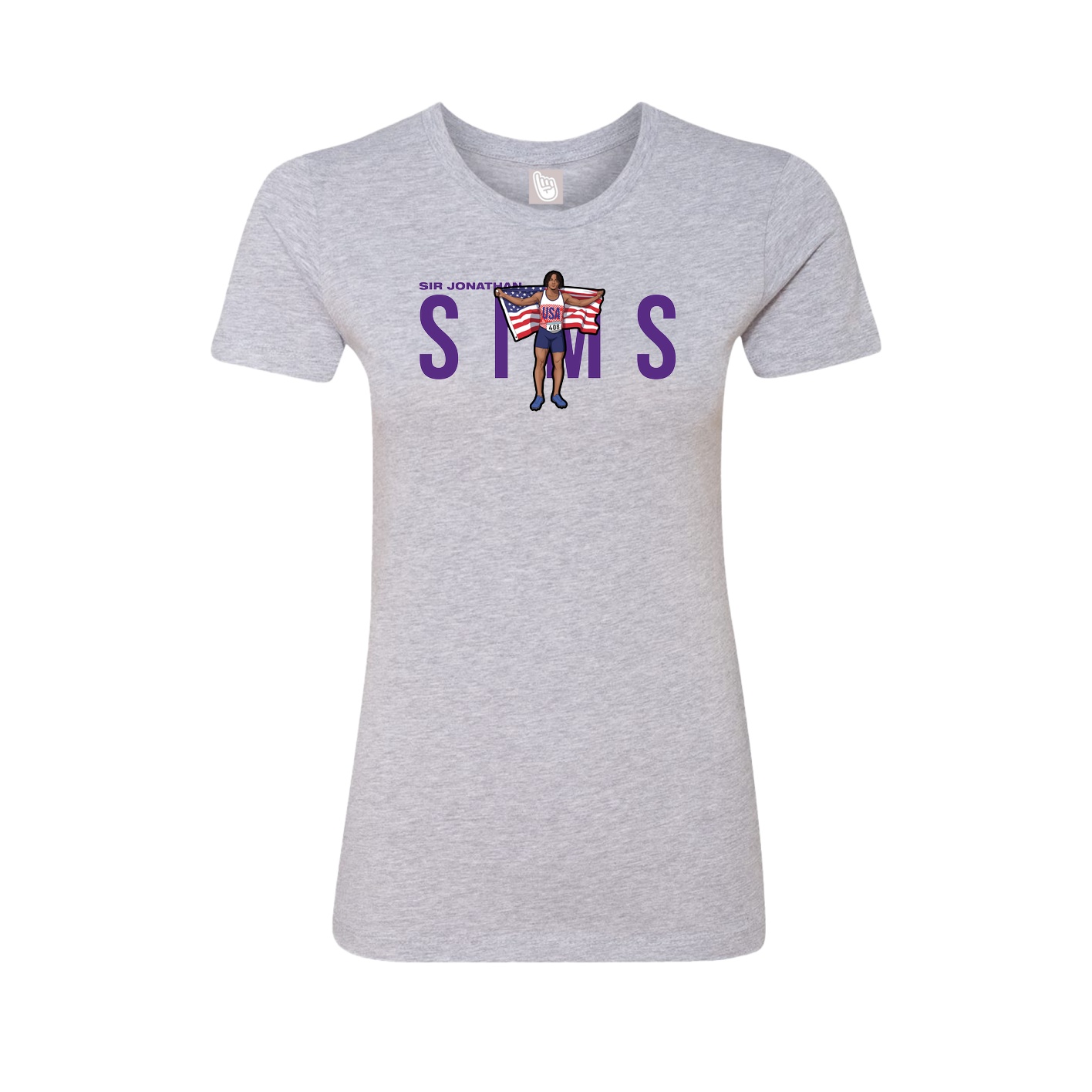 Fitted Women's Tee — Player Name in Grey