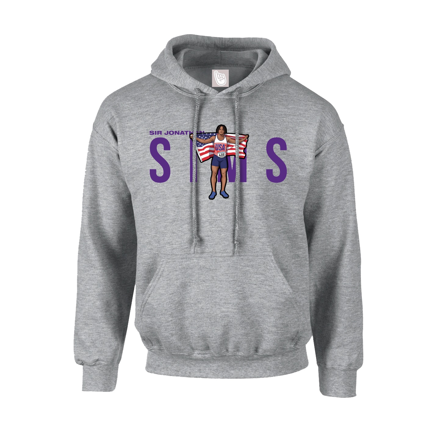 Hoodie — Player Name in Grey