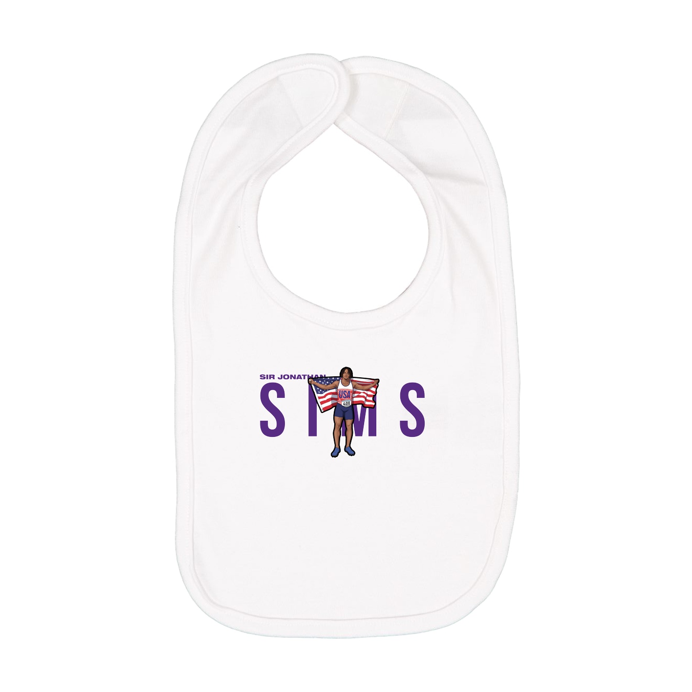 Infant Bib — Player Name in White