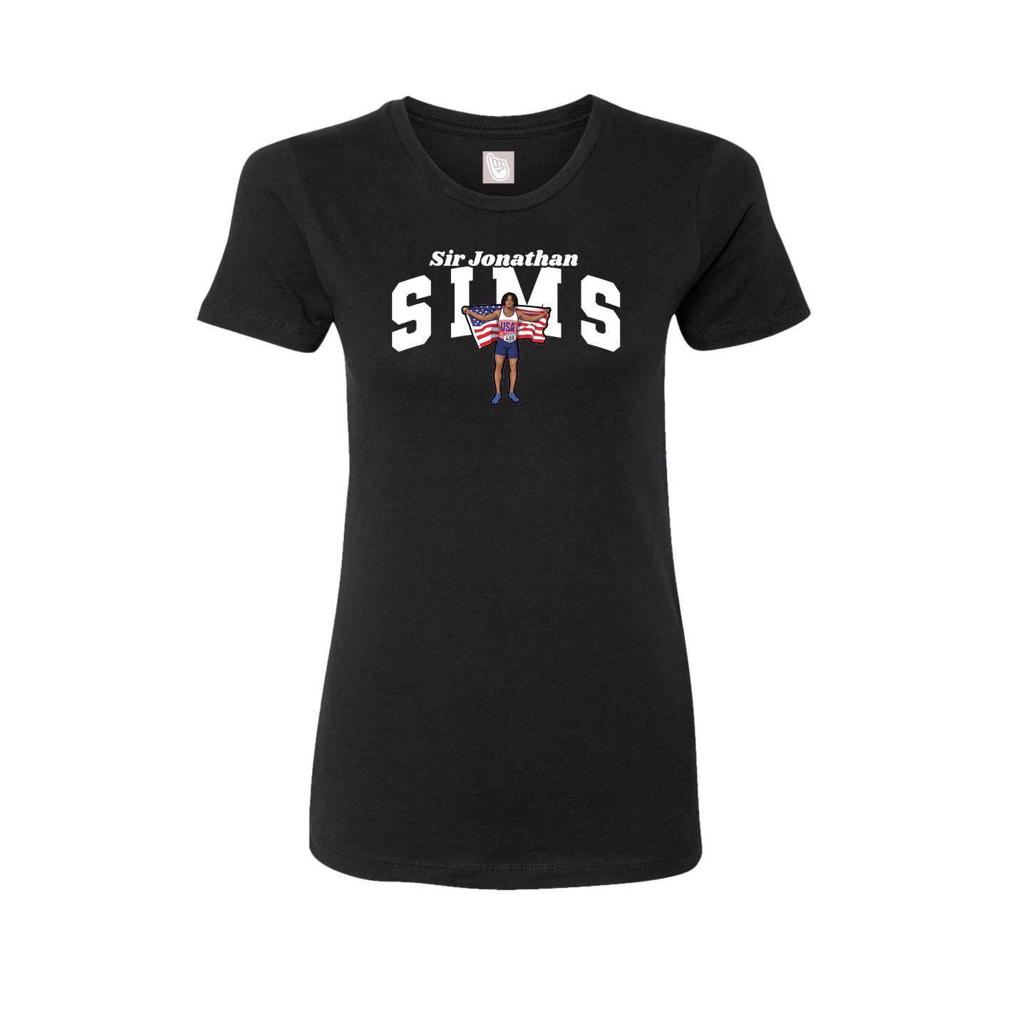 Fitted Women's Tee — Signature Arch in Black