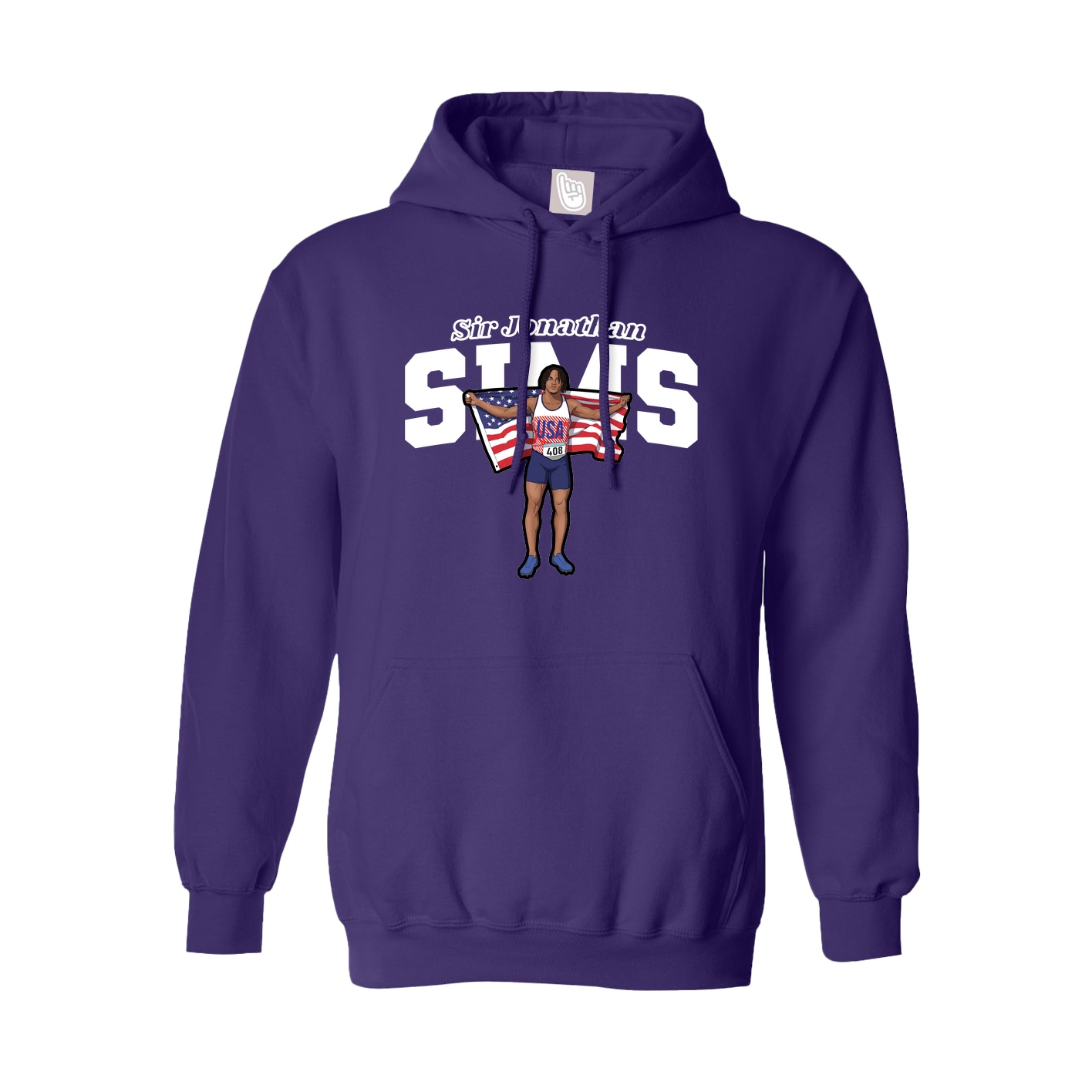 Hoodie — Name Arch in Purple