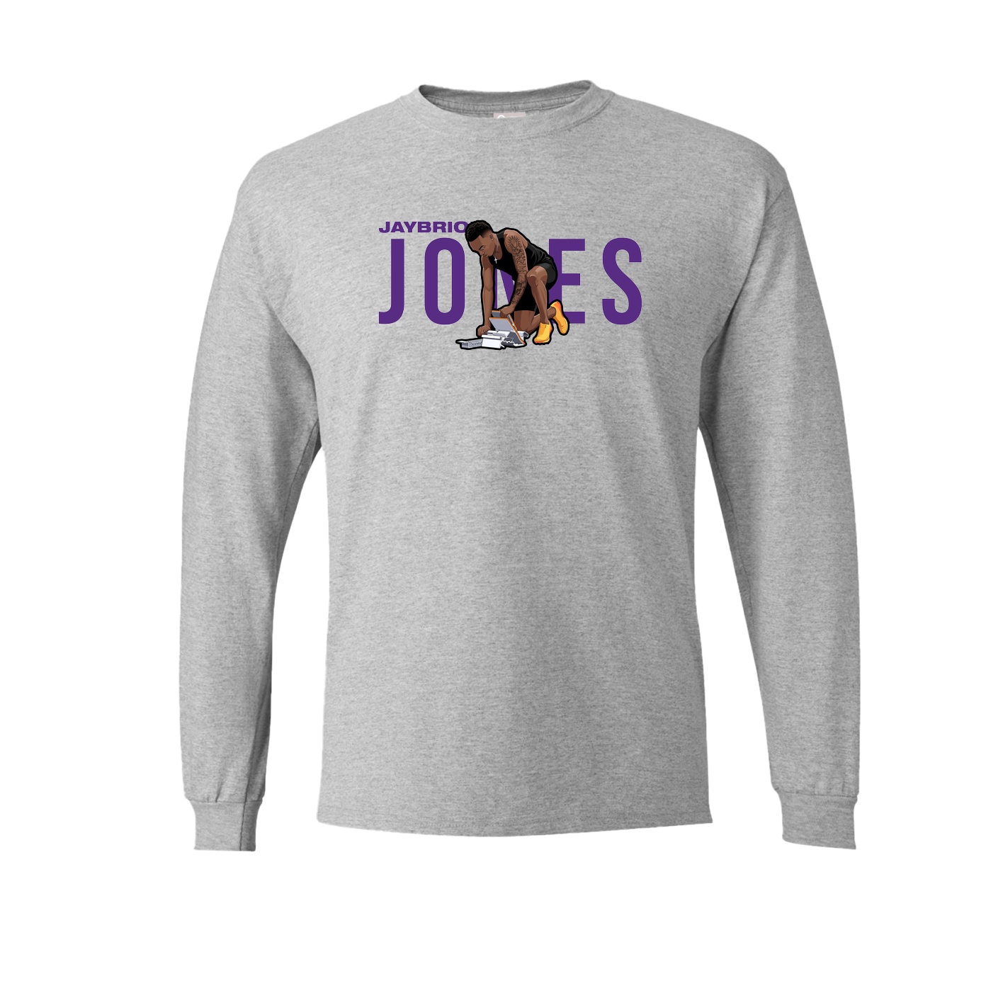 Long Sleeve Tee — Player Name in Grey