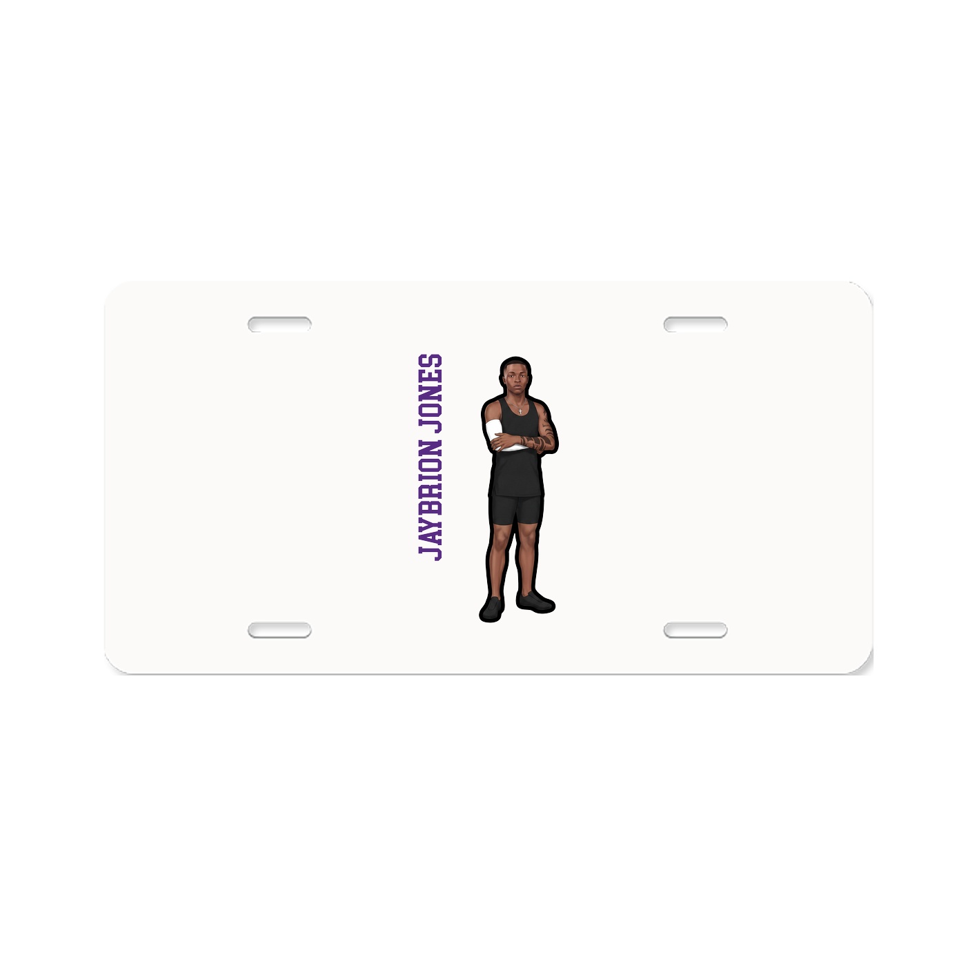 License Plate — Name Vertical in Classic