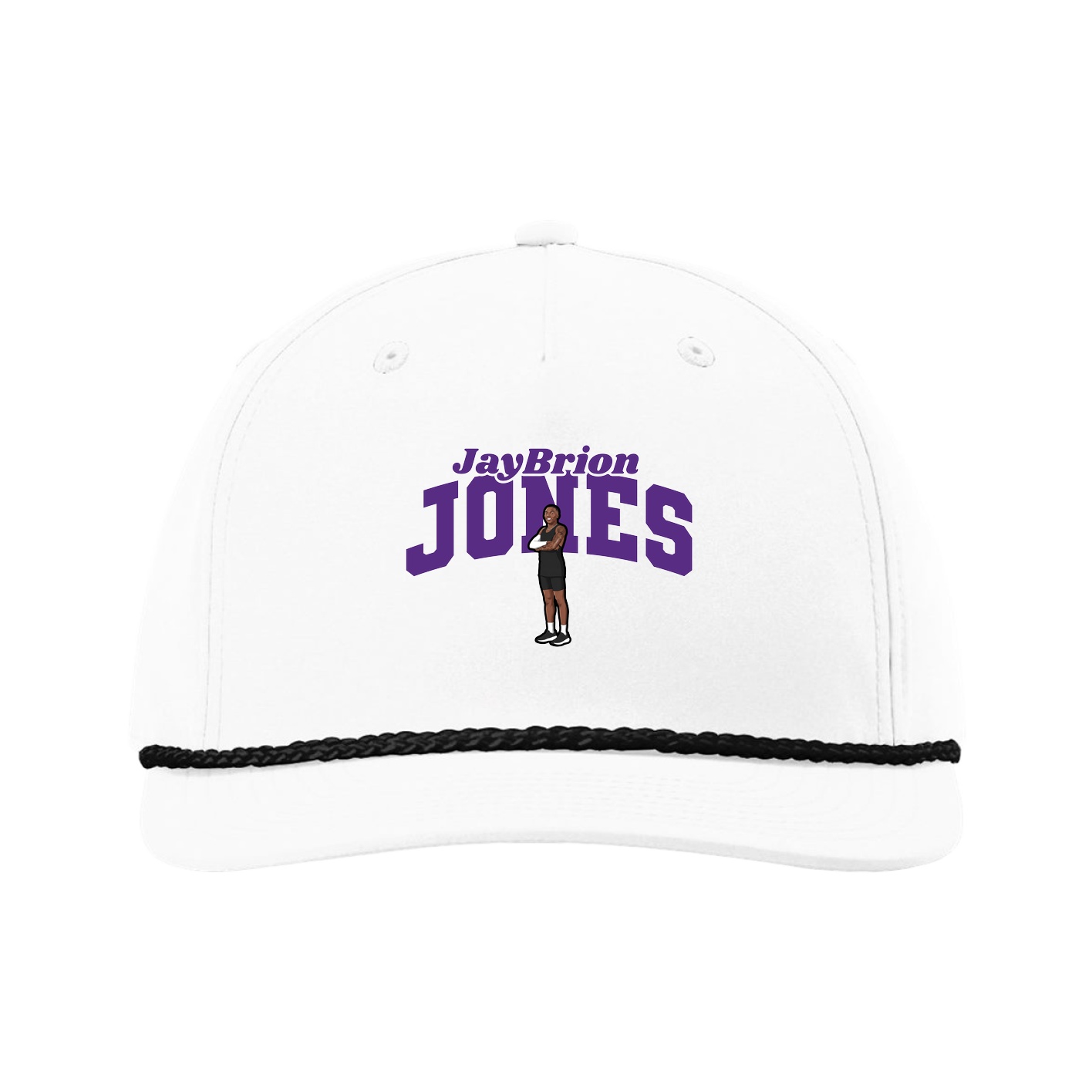 Five-Panel Classic Rope Cap — Signature Arch in White