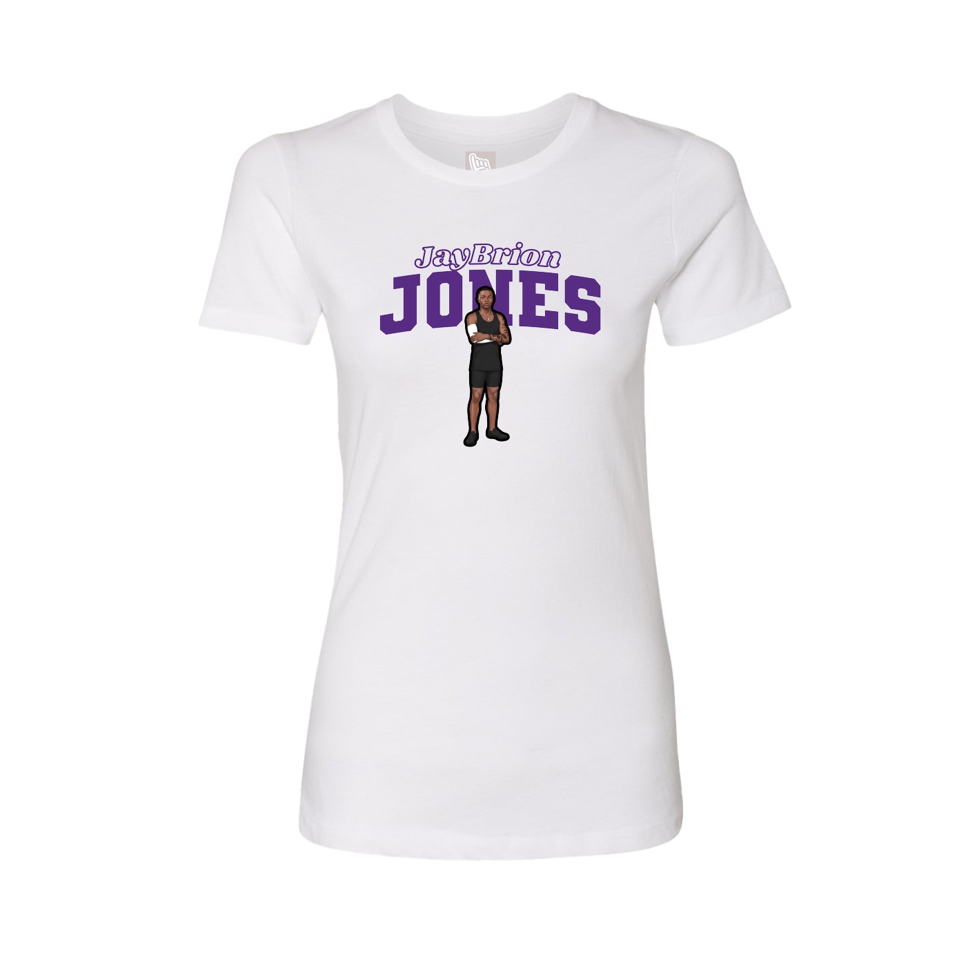 Fitted Women's Tee — Name Arch in White