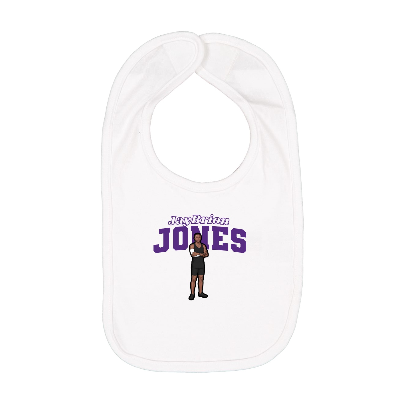 Infant Bib — Name Arch in White
