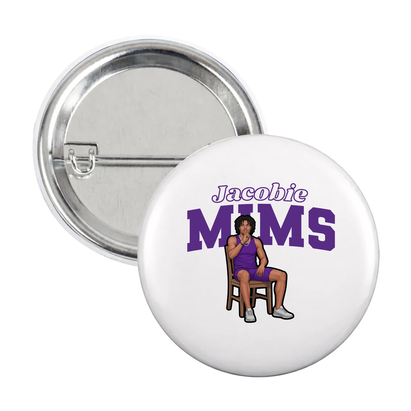 Game Day Button — Name Arch in White