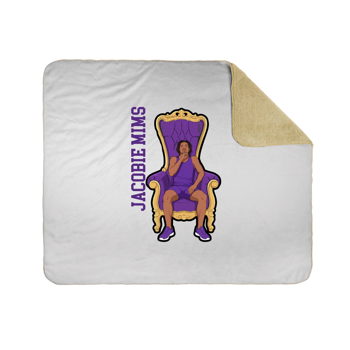 Throw Blanket — Name Vertical in White