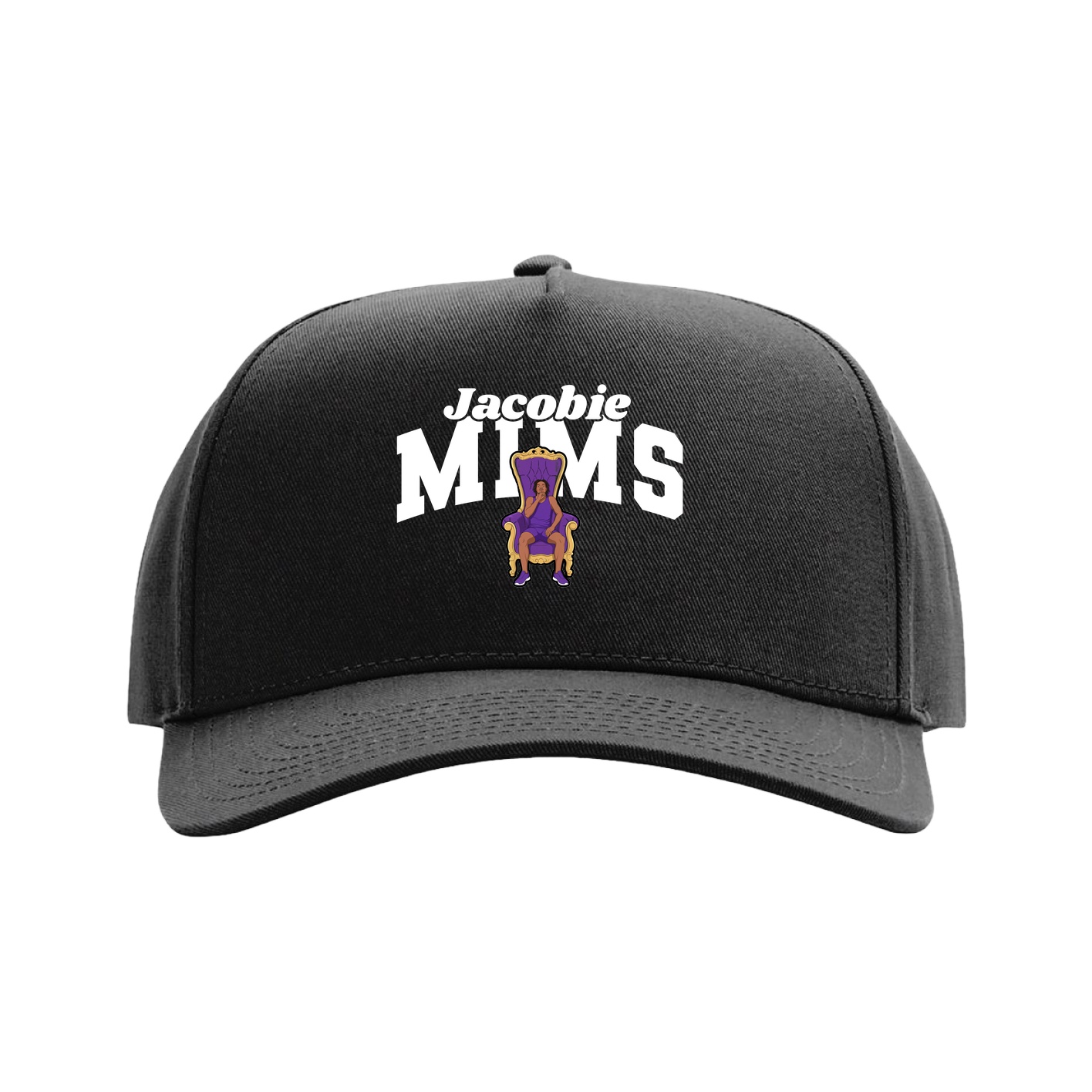 Full Fabric Five-Panel Champ Cap — Signature Arch in Black
