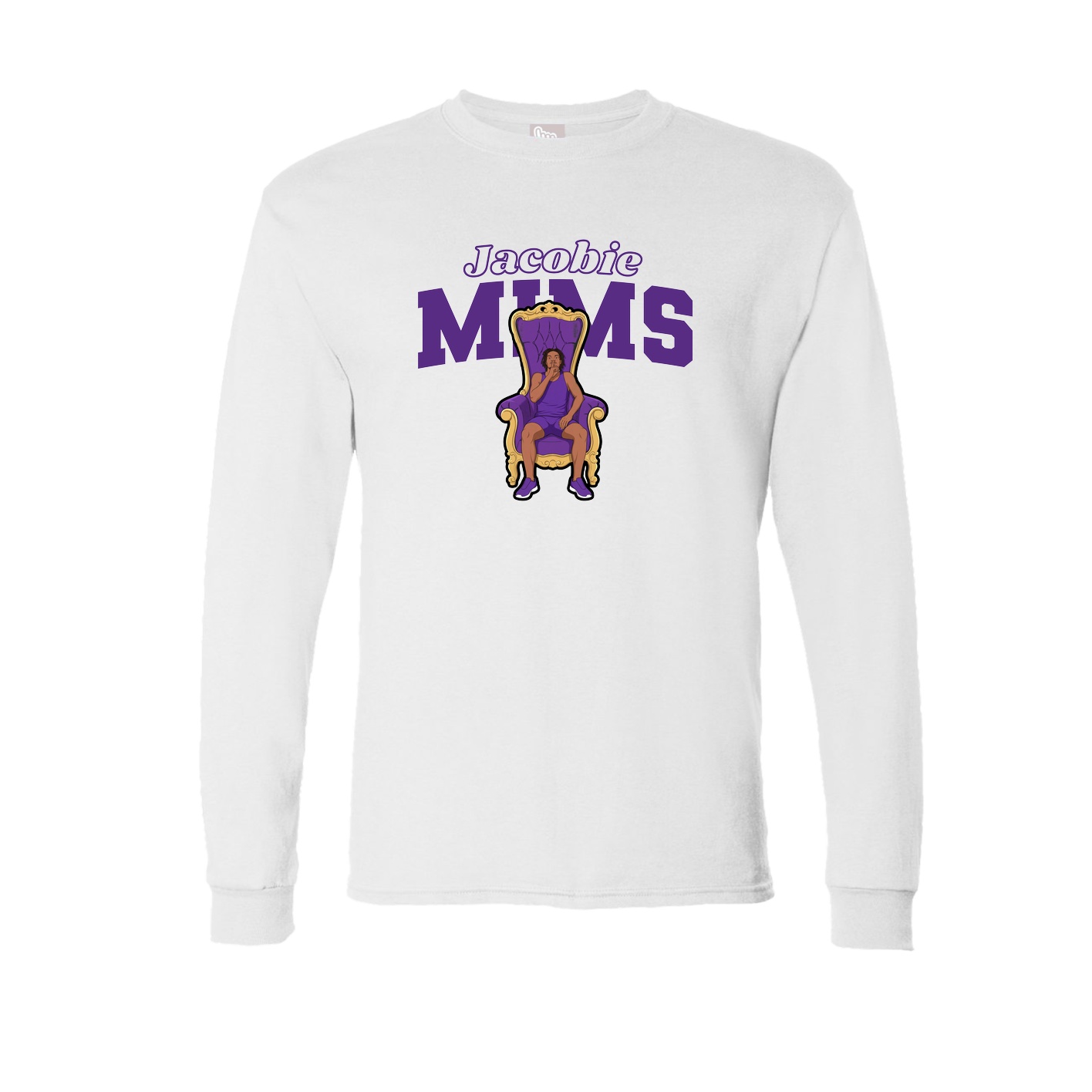 Long Sleeve Tee — Name Arch in White